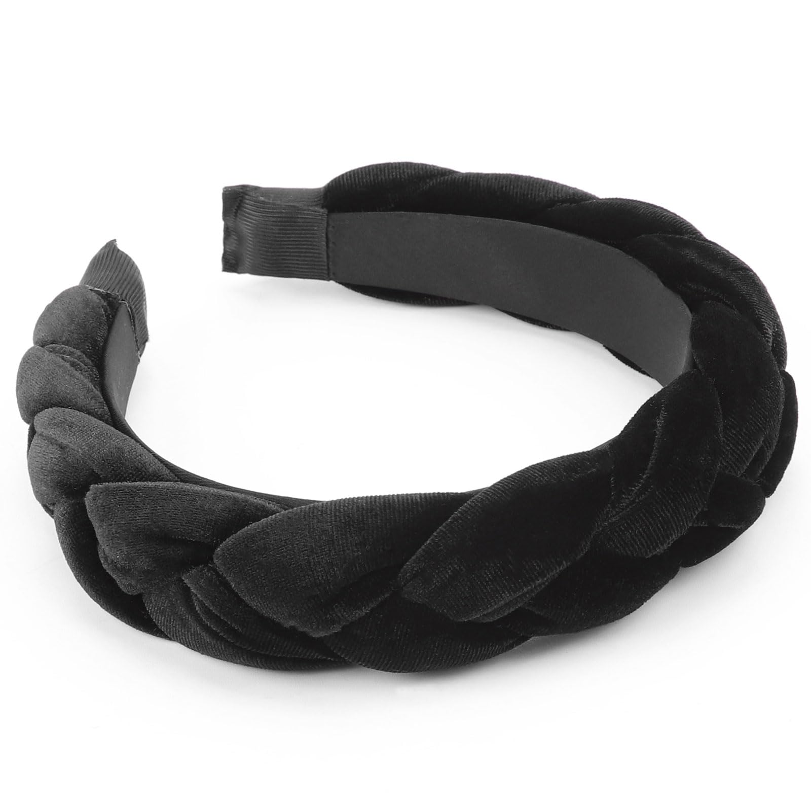 DRESHOW Geflochtene Stirnbänder für Damen Samt Haarreifen Elastische Criss Cross Haarbänder Zubehör 1 Pc Braided Hair Hoop: Black 1 Angebot bei HelloDeals