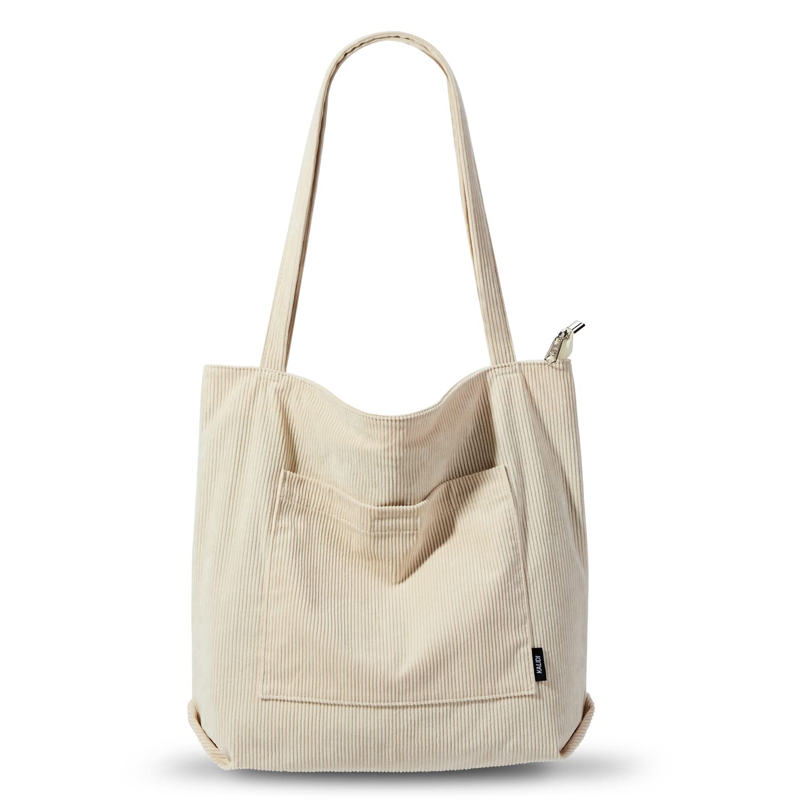 KALIDI Cord Tasche Damen Umhängetasche mit Reißverschluss Wasserdicht Tote Bag mit Taschenfach Groß Shopper Tasche Handtasche Schultertaschen für Arbeit Büro Reisen Einkaufen Schule Angebot bei HelloDeals