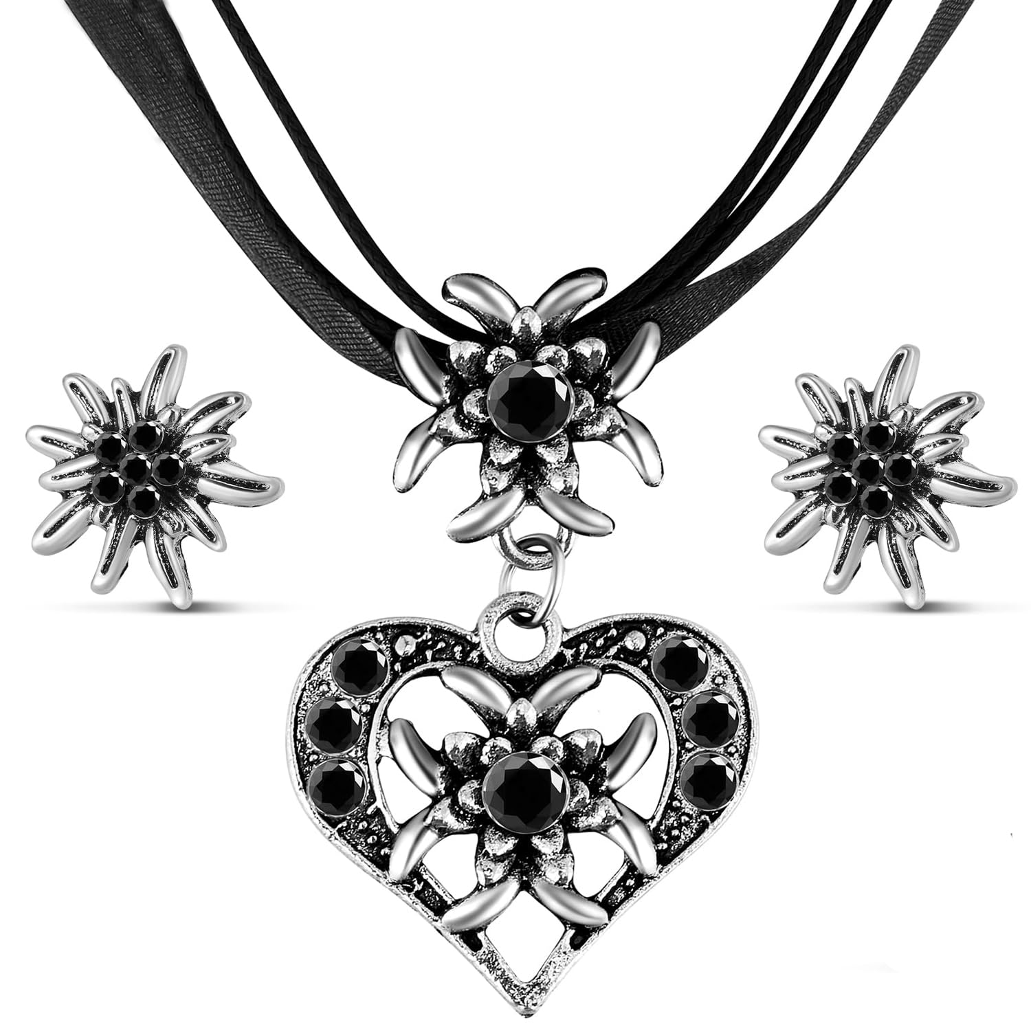 NVTRSD 3 Stück Trachtenschmuck Damen Oktoberfest Accessoires Dirndl Kette, Trachtenschmuck Damen Set Trachtenkette Damen Oktoberfest Damen Angebot bei HelloDeals