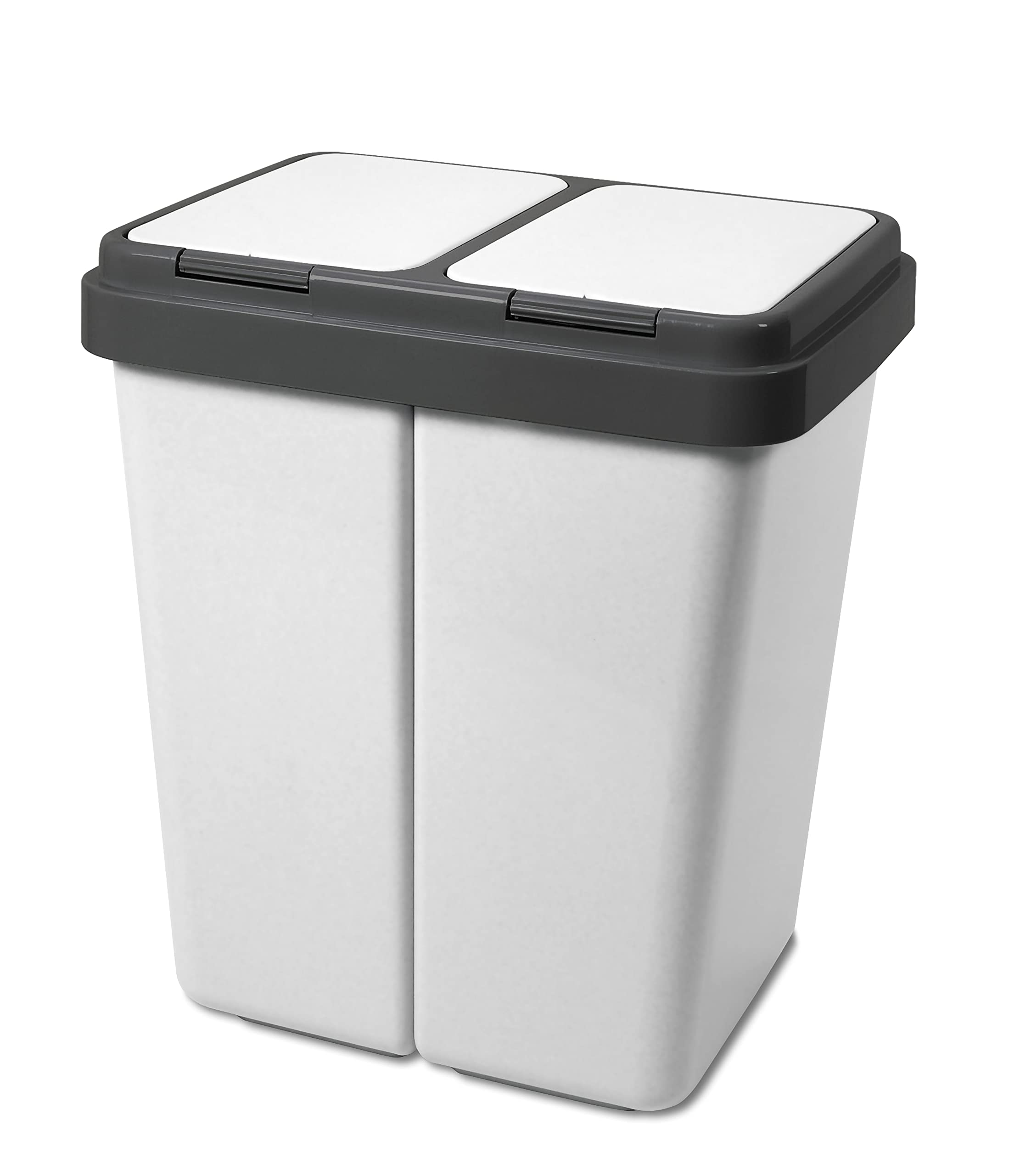 Alpfa Müllbehälter 2 x 30 Liter Duo Bin Grau Granit Made In Europe Inkl. 2 Ersatzfedern Angebot bei HelloDeals