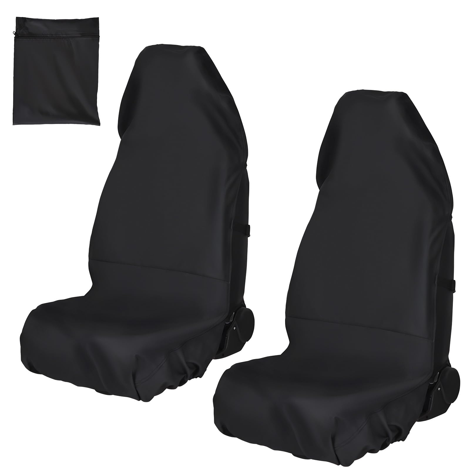 ZATOOTO 2er Set Sitzbezug Auto Vordersitze Verrutscht Nicht - Schonbezug Autositz Vorne Wasserdicht Kunstleder Schwarz - Autositzbezüge Vordersitzhülle Fahrersitz Universel Kompatibel 2 Stück Angebot bei HelloDeals