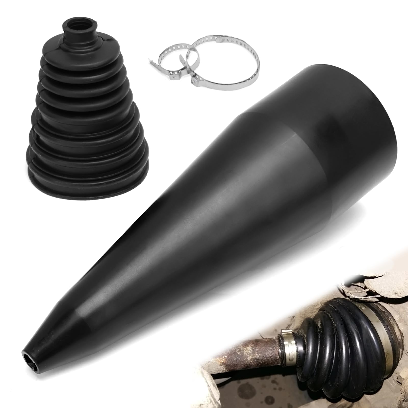 IIRC Achsmanschette Universal, Antriebswellenmanschette mit Metallschellen, Achsmanschette zum Kleben, Achsmanschetten Faltenbalg, Schwarz Angebot bei HelloDeals