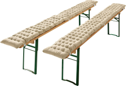 REDBEST Bierbank-Auflage, Sitzauflage Bierzeltgarnitur gepolstert 2er-Pack beige Größe 25x220 cm - strapazierstark und langlebig, bequemer Sitzkomfort, mit elastischen Bändern Beige Bierbank-Auflage 2er - 25x220 cm Angebot bei HelloDeals