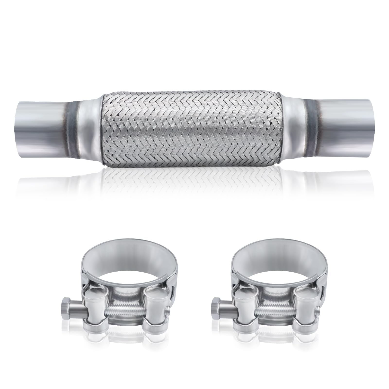 Flexrohr Auspuff 45 x 200 x 300 mm Universal Flexrohr Reparaturrohr Hosenrohr Auspuff Flexibles Rohr Wellrohr mit 2 Edelstahlklammern Angebot bei HelloDeals