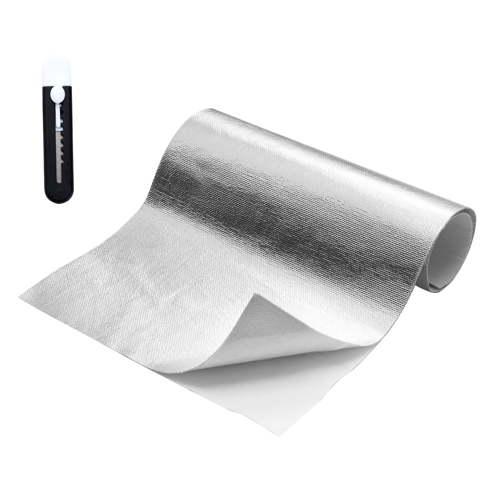 Laitejituan 60 x 250 cm Hitzeschutzmatte Selbstklebend Kleberücken Aluminium Glasfaser Blatt Aluminisierte Hitzeschutz Praktische Hitzeschild für Schlauch und Automatische Verwendung Angebot bei HelloDeals