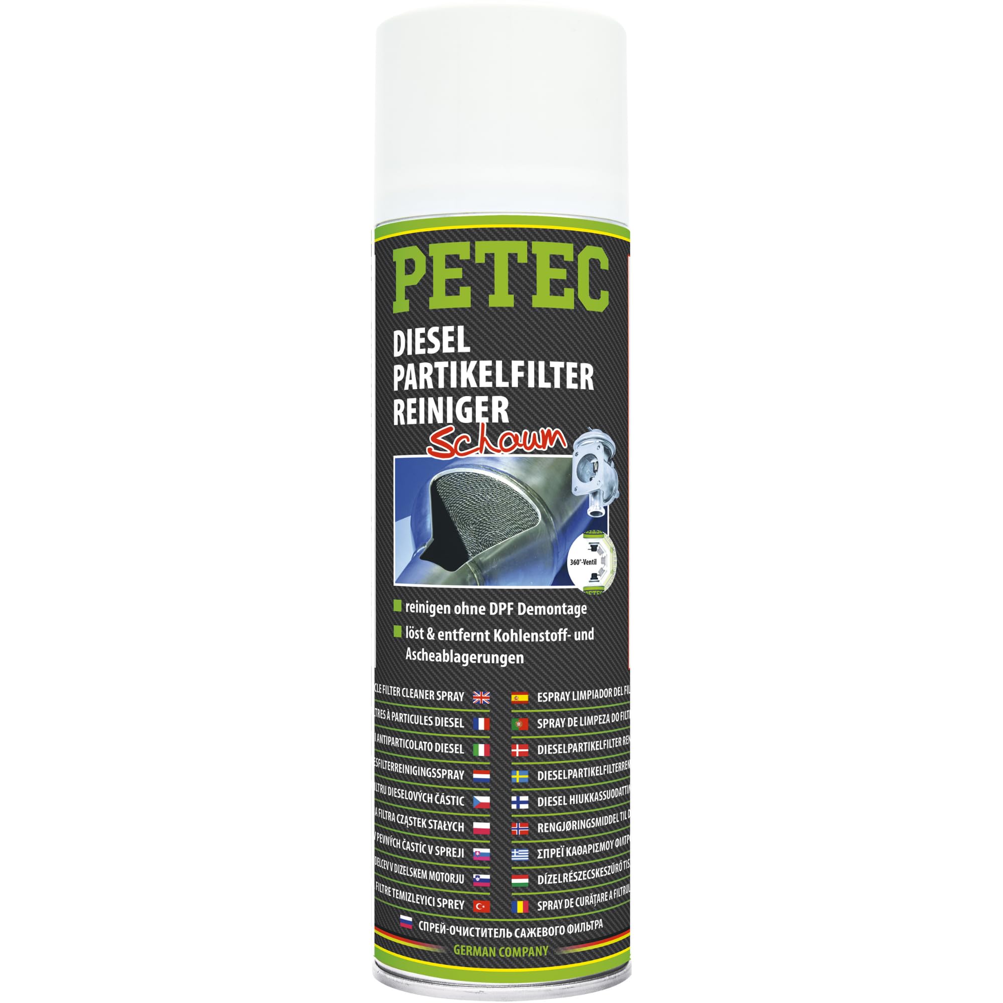 PETEC Dieselpartikelfilter Reiniger DPF Cleaner Dieselfilter Auto System Injektor Reinigung 400 ml Schaum. Löst & entfernt Kohlenstoff- & Ascheablagerungen 72550 Angebot bei HelloDeals