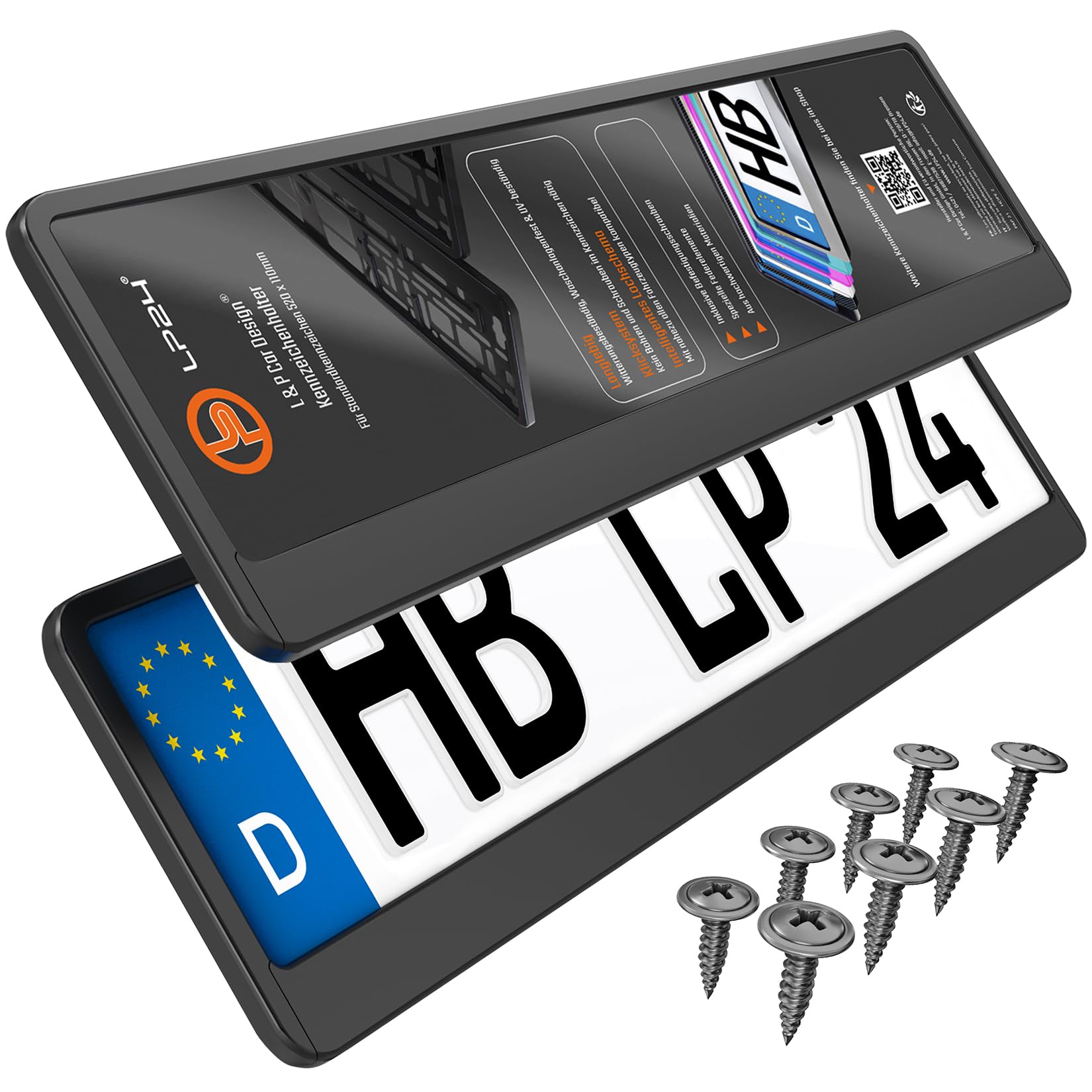 L & P Car Design L&P A162 2 x Kennzeichenhalter in schwarz Nummernschild Kennzeichenhalterung Angebot bei HelloDeals