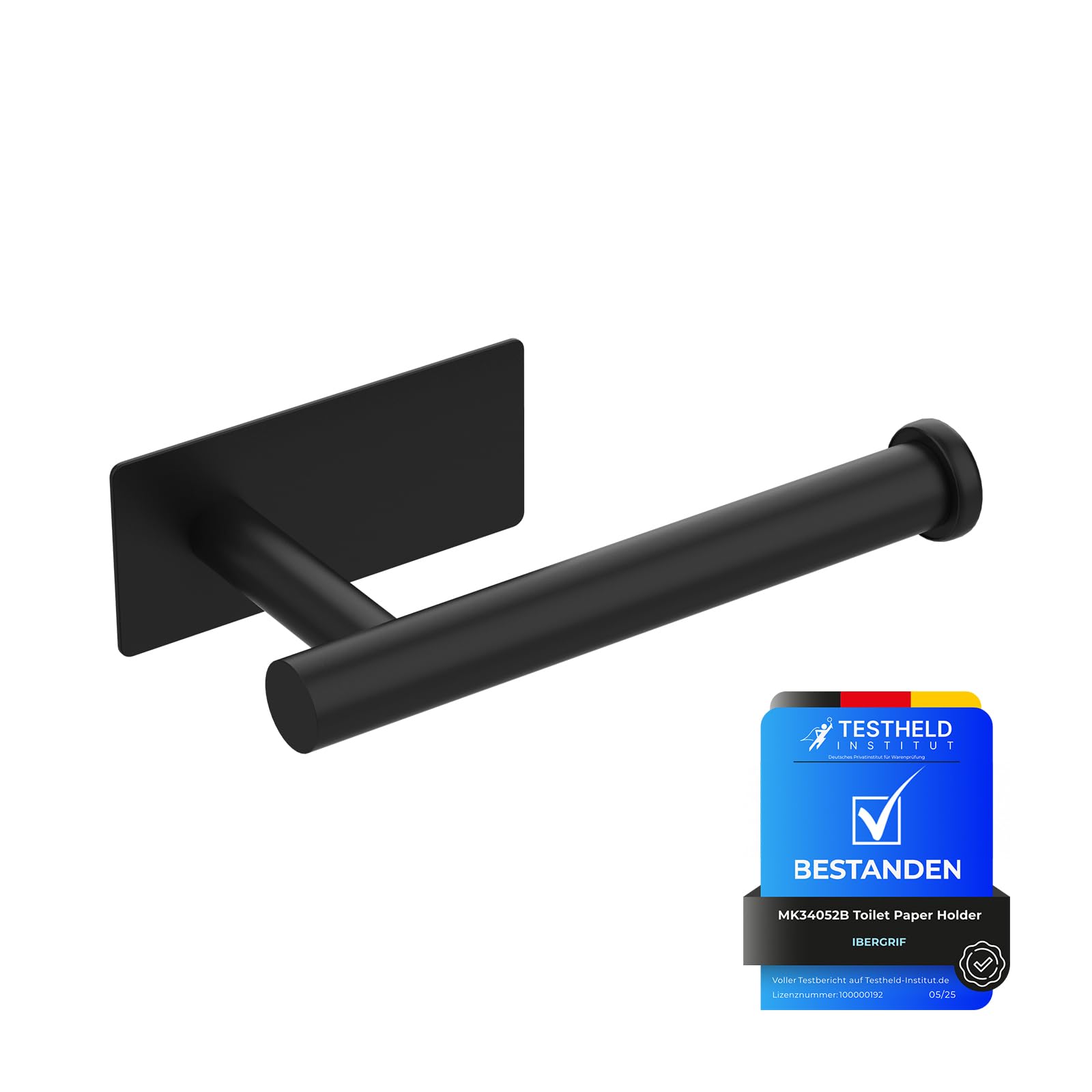Ibergrif MK34052B - Selbstklebender Toilettenpapierhalter, klopapierhalter WC Ohne Bohren, Toilettenpapier Halterung, Edelstahl, Einheitsgröße, Schwarz Schwarz Einheitsgröße Angebot bei HelloDeals