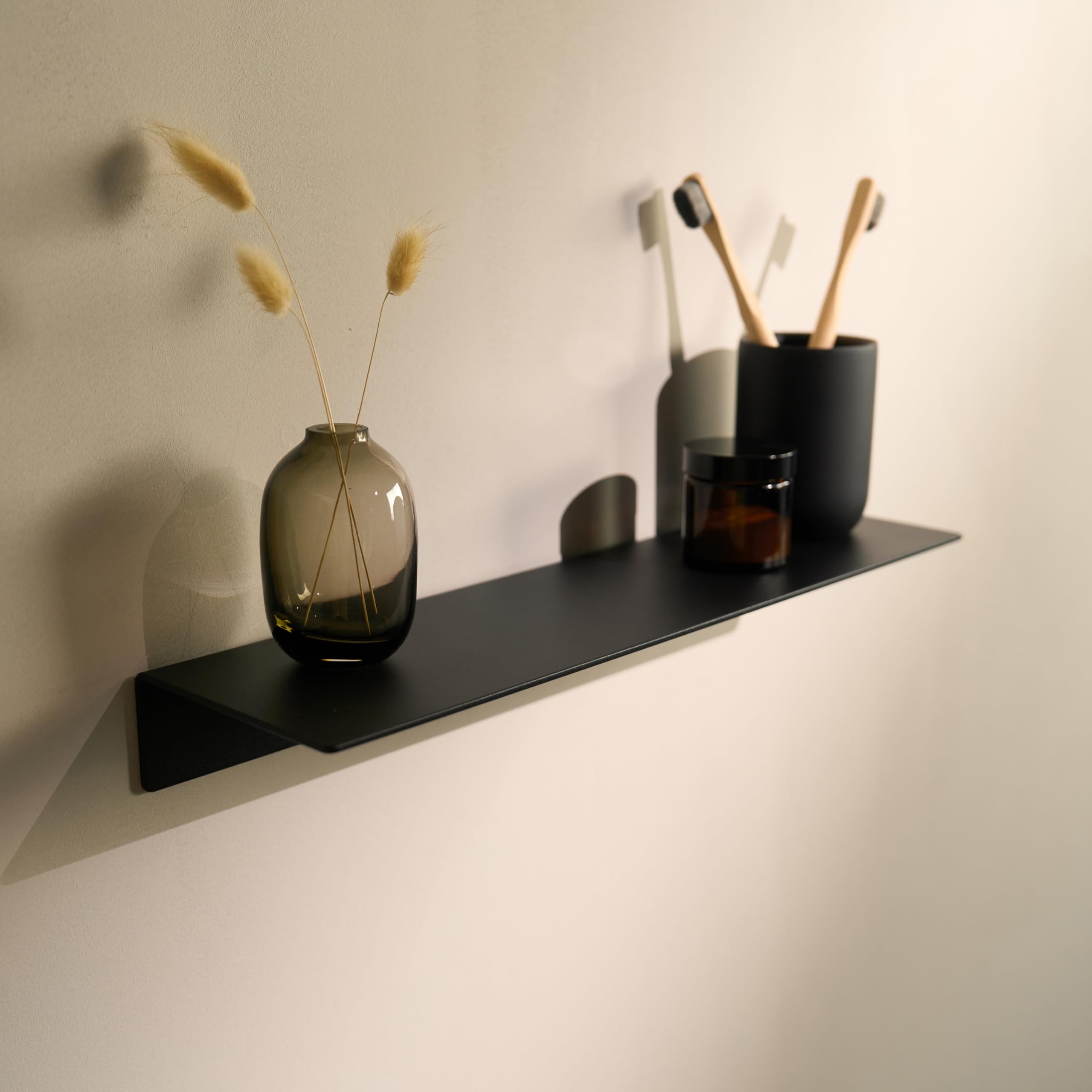 Designfabrik Hamburg Wandregal ohne Bohren | Duschregal selbstklebend | Ablage für Bad, Gästebad, Küche | Modernes Design| 42 cm | Schwarz Schwarz 42 cm Angebot bei HelloDeals