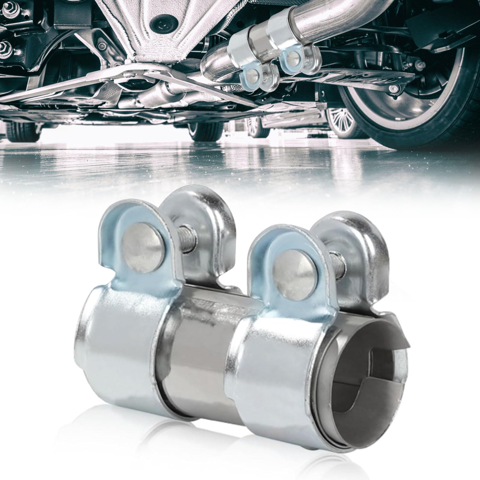 Doppelschelle Auspuffschelle Ø55mmx125mm, Auspuffschelle Edelstahl Rohrverbinder, Auspuff Schellen Klemmen mit Doppelschelle, Auspuff Universal Rohrverbinder Angebot bei HelloDeals