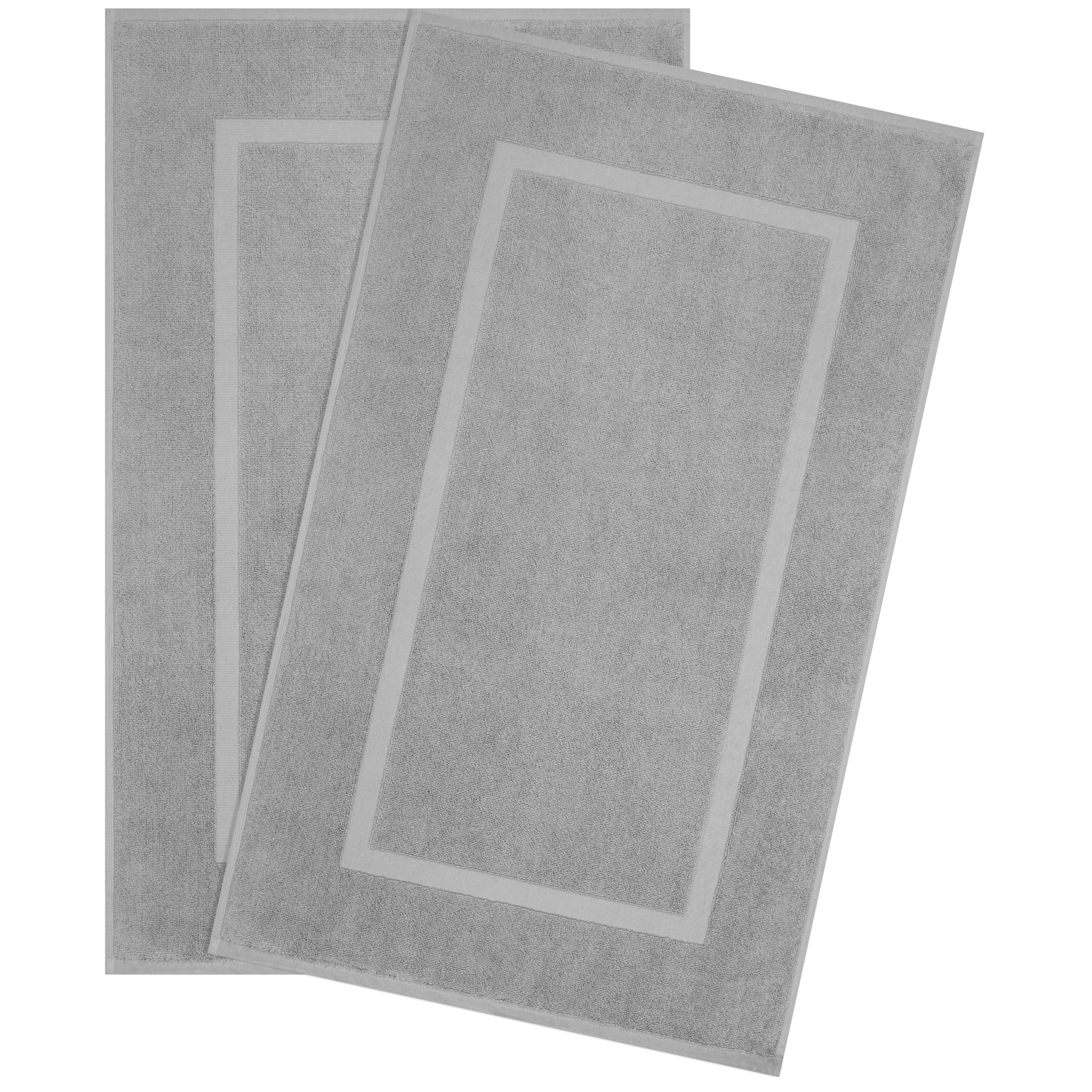 Hammetex Badvorleger Set 2 Teilig, 100% Baumwolle Duschvorleger für Badezimmer, Saugfähig Waschbar Bad Fußmatten 51x86 cm Große Badematten, Hellgrau 2 Badematte (51x86 cm) Hellgrau Angebot bei HelloDeals
