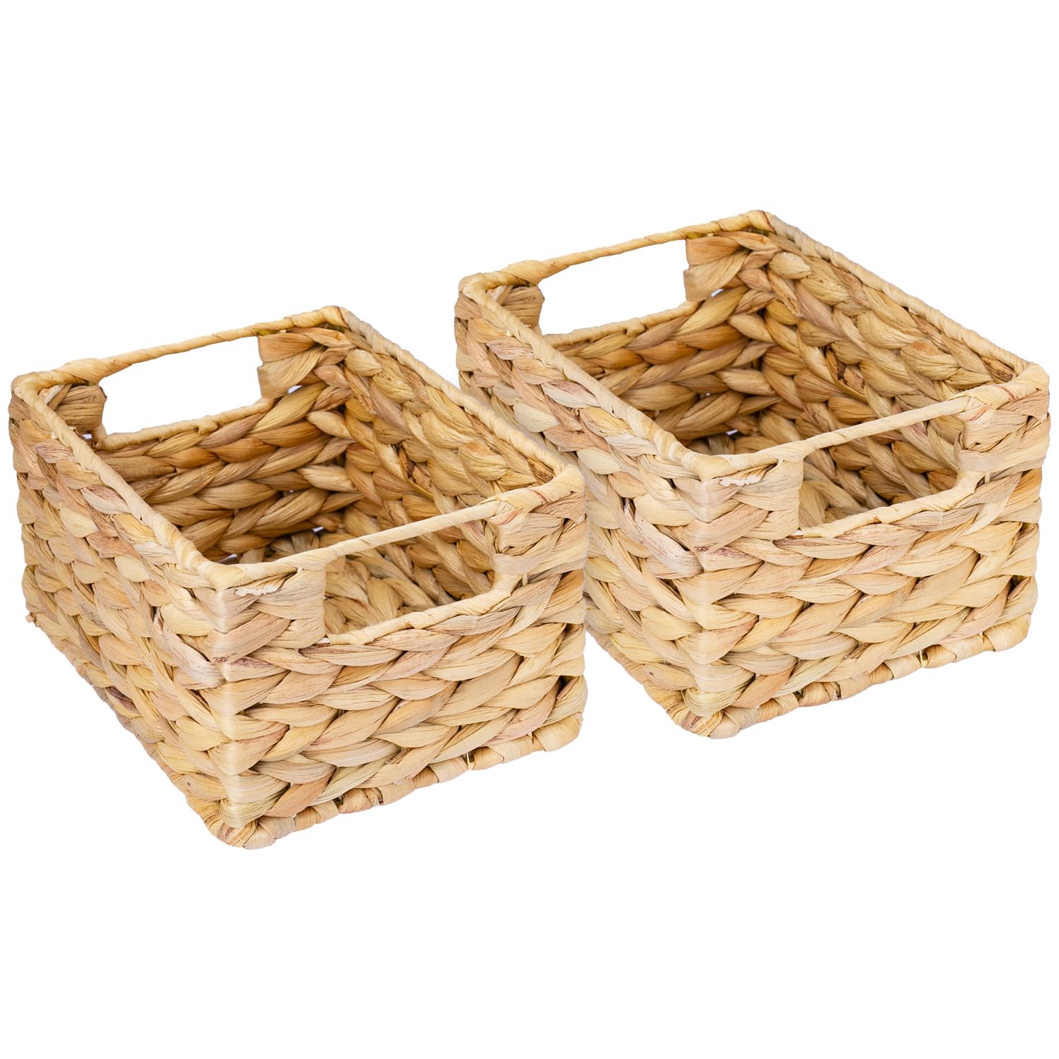 HMF Aufbewahrungskorb, Korb geflochten aus Wasserhyazinthe Seegras | 2er Set | Größe S | 22 x 17 x 12 cm S 2 Stück Angebot bei HelloDeals