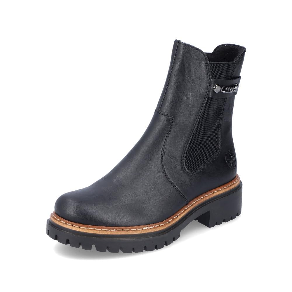 Rieker Damen Chelsea Boots 72690, Frauen Stiefeletten 39 EU Schwarz 00 Angebot bei HelloDeals