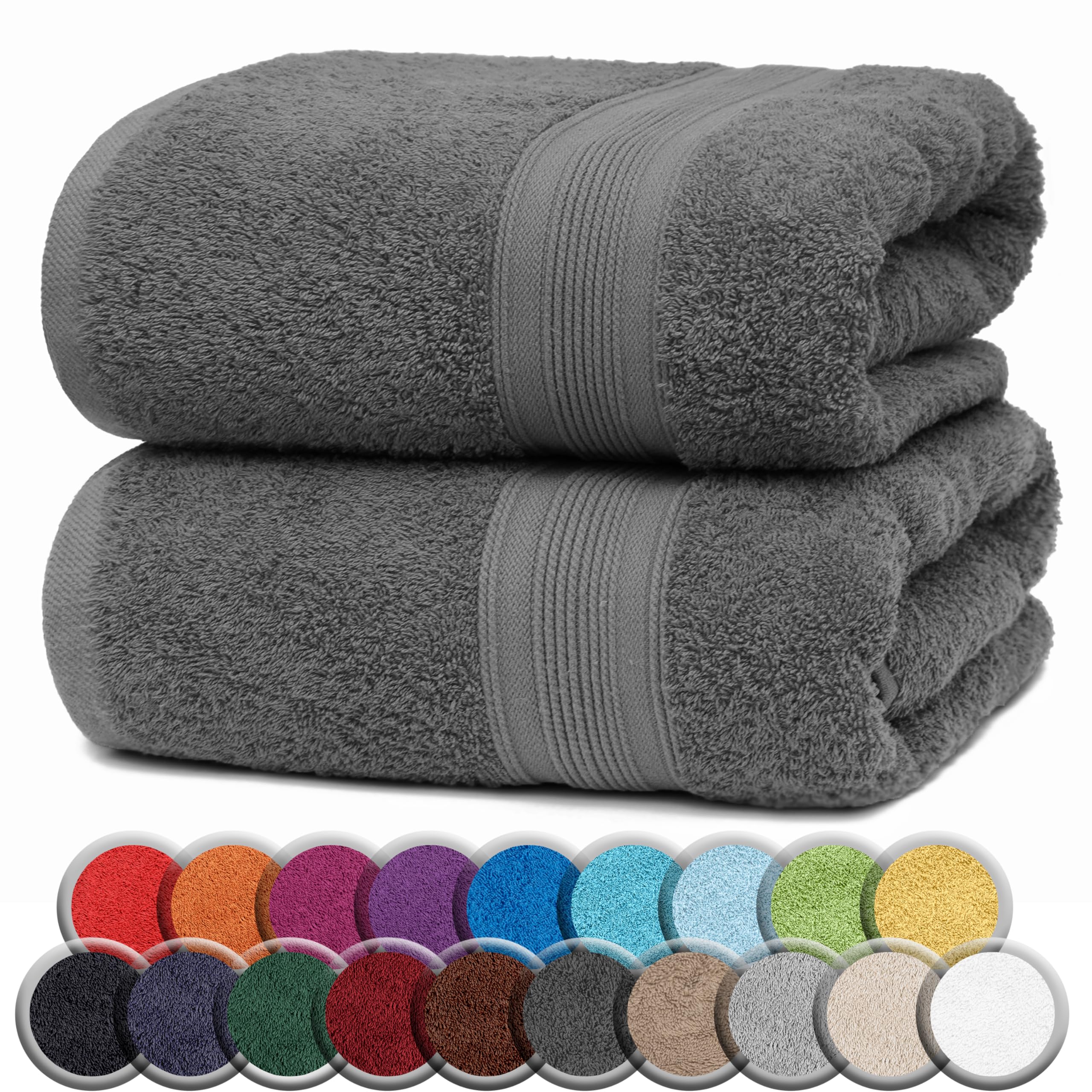 NatureMark 2er Pack SAUNATÜCHER Premium Qualität 80x200cm SAUNATUCH Sauna-Handtuch 100% Baumwolle Farbe: Anthrazit Grau Anthrazit Grau 2er Pack - 80x200 cm Angebot bei HelloDeals