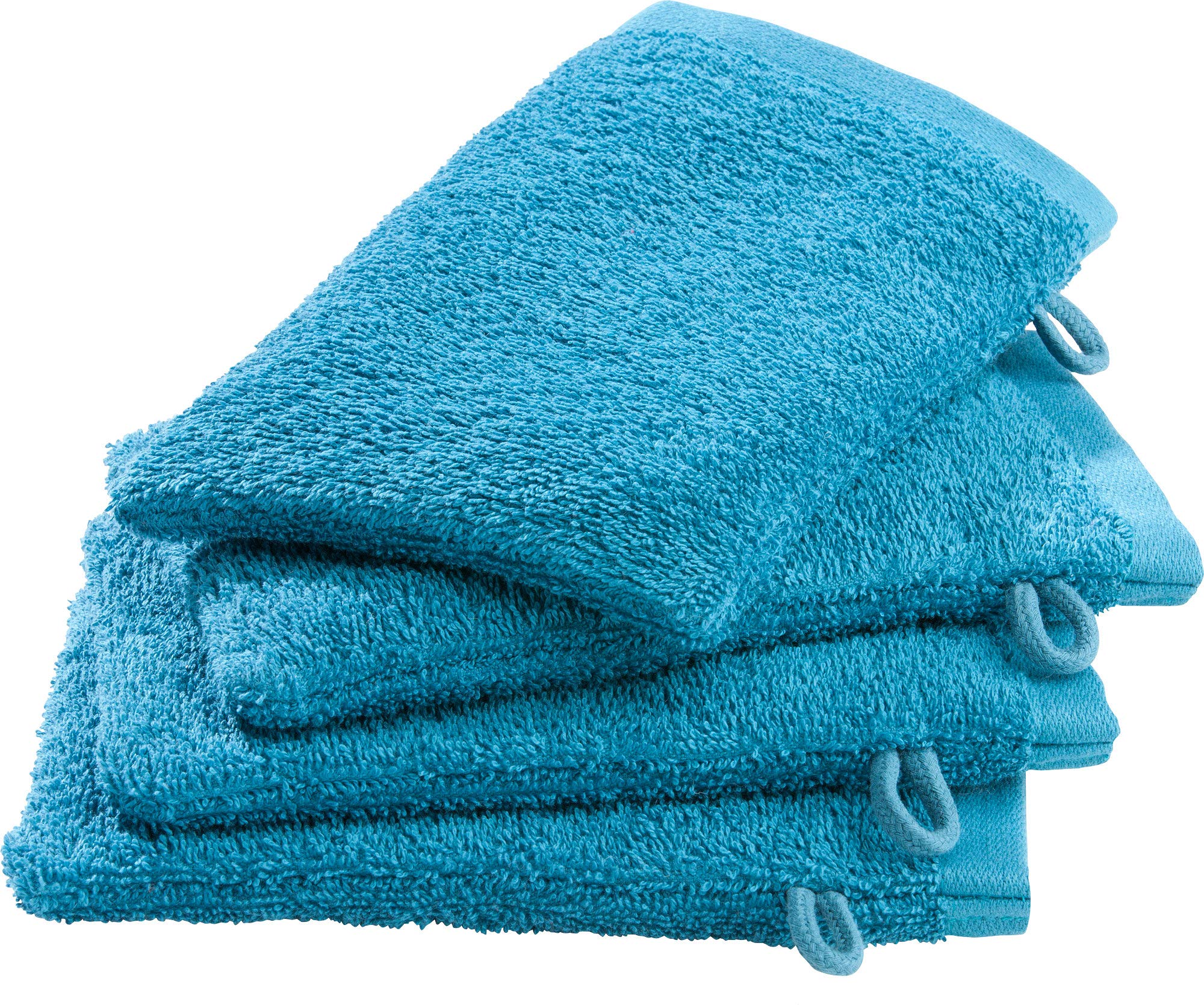 Erwin Müller Waschhandschuh-Set 4er-Pack Petrol Größe 15x21 cm - Ludwigsburg - 100% Baumwolle - kuschelweich, saugstark, voluminös - praktisch durch Schlaufe (weitere Farben) Petrol Waschhandschuh 4er - 15x21 cm Angebot bei HelloDeals
