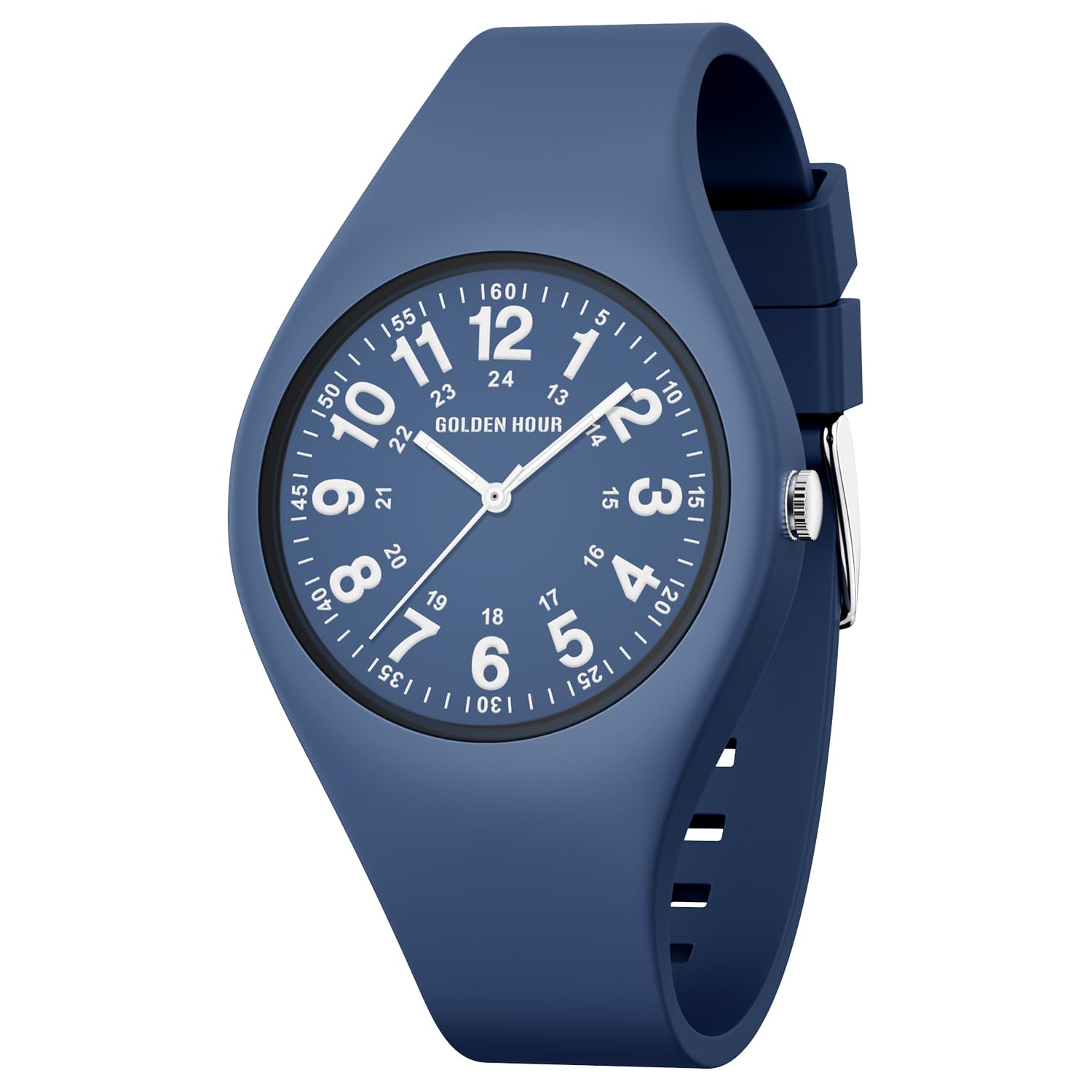 GOLDEN HOUR Armbanduhr Damen wasserdichte Digital Analoge, Unisex-Sportuhren für Uhr Damen Studenten Mädchen Jungs – leuchtende, Leicht Ablesbares Zifferblatt, Silikonarmband Krankenschwester Uhren Blau Blau Angebot bei HelloDeals