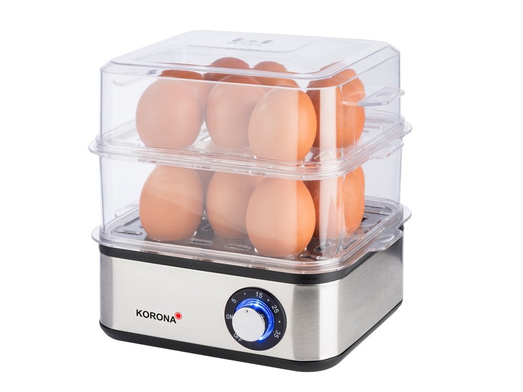 Korona 25303 Edelstahl Mini Dampfgarer und Eierkocher | Kleiner Dämpfer für Gemüse | Profi Kocher für bis zu 16 Eier Angebot bei HelloDeals