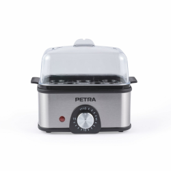 Petra Elektrischer Eierkocher – Kapazität für 8 Eier, Eier kochen und pochieren, weich-, mittel- und hartgekochte Eier, 15-Minuten-Timer, inklusive Messbecher, 2 Pochier-Einsätze, 500 W, PT6213VDE 8.8x15x18.8cm Angebot bei HelloDeals