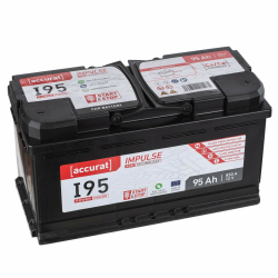 Accurat Impuls I95 AGM Autobatterie - 12V, 95Ah, 850A, zyklenfest, wartungsfrei, 30% mehr Startleistung, Ca-Technologie - Starterbatterie, Blei-Säure Batterie, Akku für Start-Stop & Hybrid Fahrzeuge 95Ah 850A Angebot bei HelloDeals