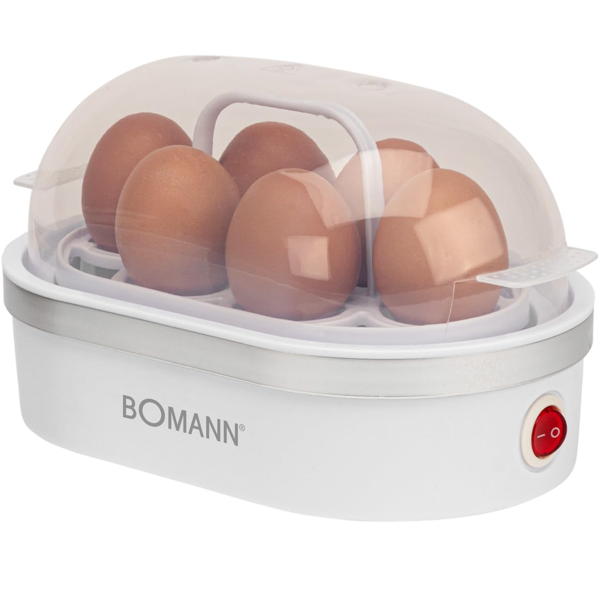 Bomann® Eierkocher 6 Eier | mit akkustischem Signal (Summer) | inkl. Messbecher und Eipicker | Egg Cooker | Heizschale antihaftbeschichtet | Egg Boiler | EK 5022 CB weiß 13 cm l x 22 cm b x 13.5 cm h Weiß Angebot bei HelloDeals
