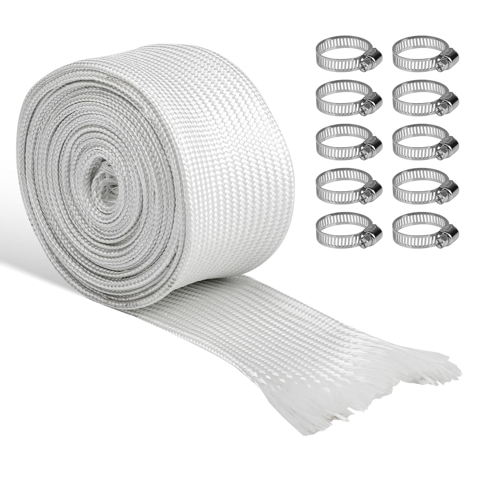 300cm Abgasschlauch Für Stromerzeuger,25mm Hitzebeständiger Standheizung Schlauch,High TEMP Fiberglass Sleeving für Notstromaggregat Abgasrohr Standheizung mit 10 Clips,Isolierung Hitzeschutzschlauch Angebot bei HelloDeals