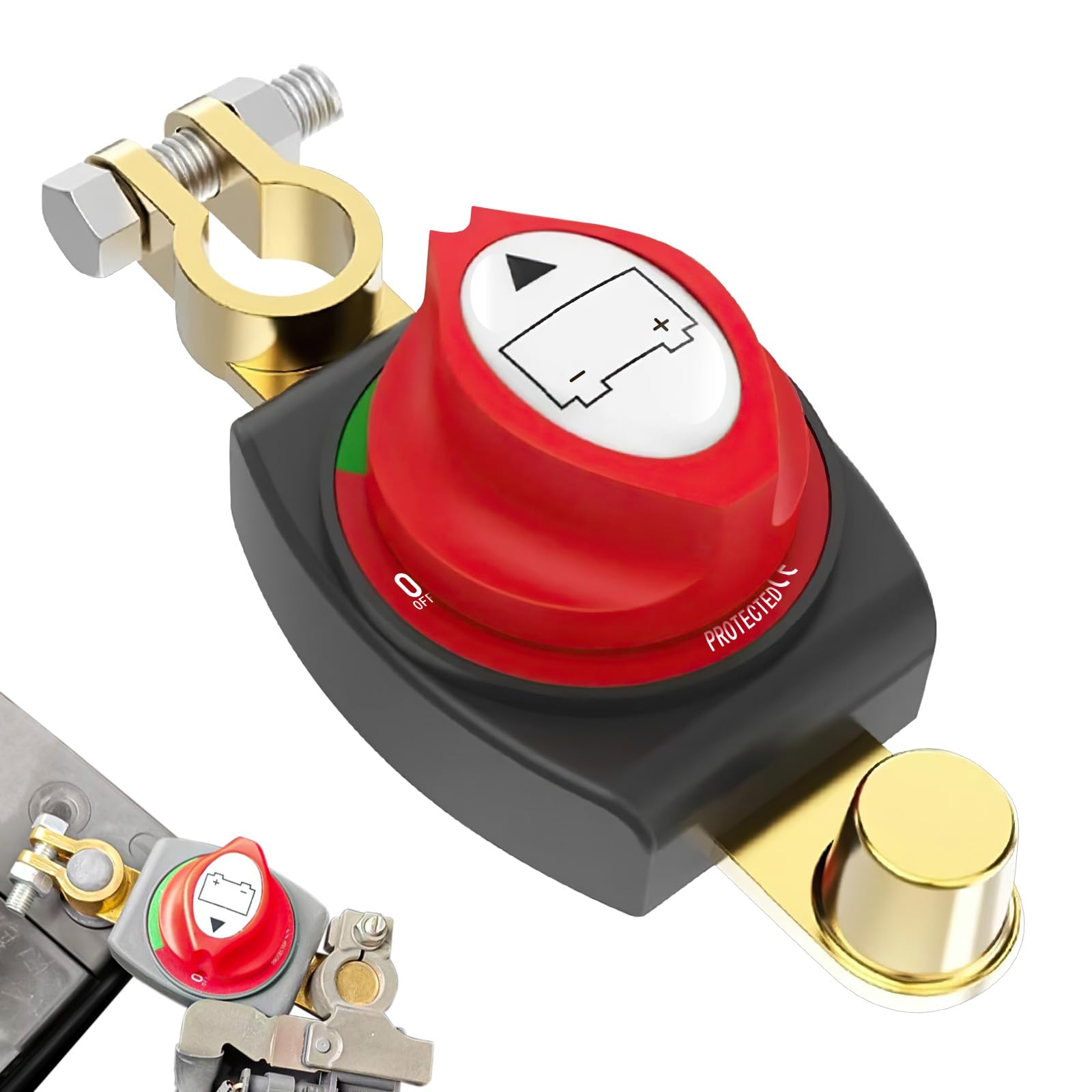 Batterietrennschalter Hauptschalter 12V/24V, Batterieschalter Autobatterie Trennschalter, Batterieschalter Auto Batterie Trennschalter 12V-48V für Auto, Bus, Truck, Marine, Motorrad Angebot bei HelloDeals