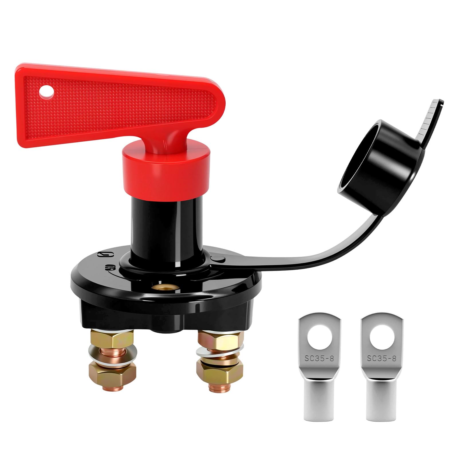 Batterieschalter Hauptschalter Trennschalter, mit zwei abnehmbaren Schlüsseln Baterie Trennshlter Haptstrmschalter für Fahrzeg Boot Auto Angebot bei HelloDeals