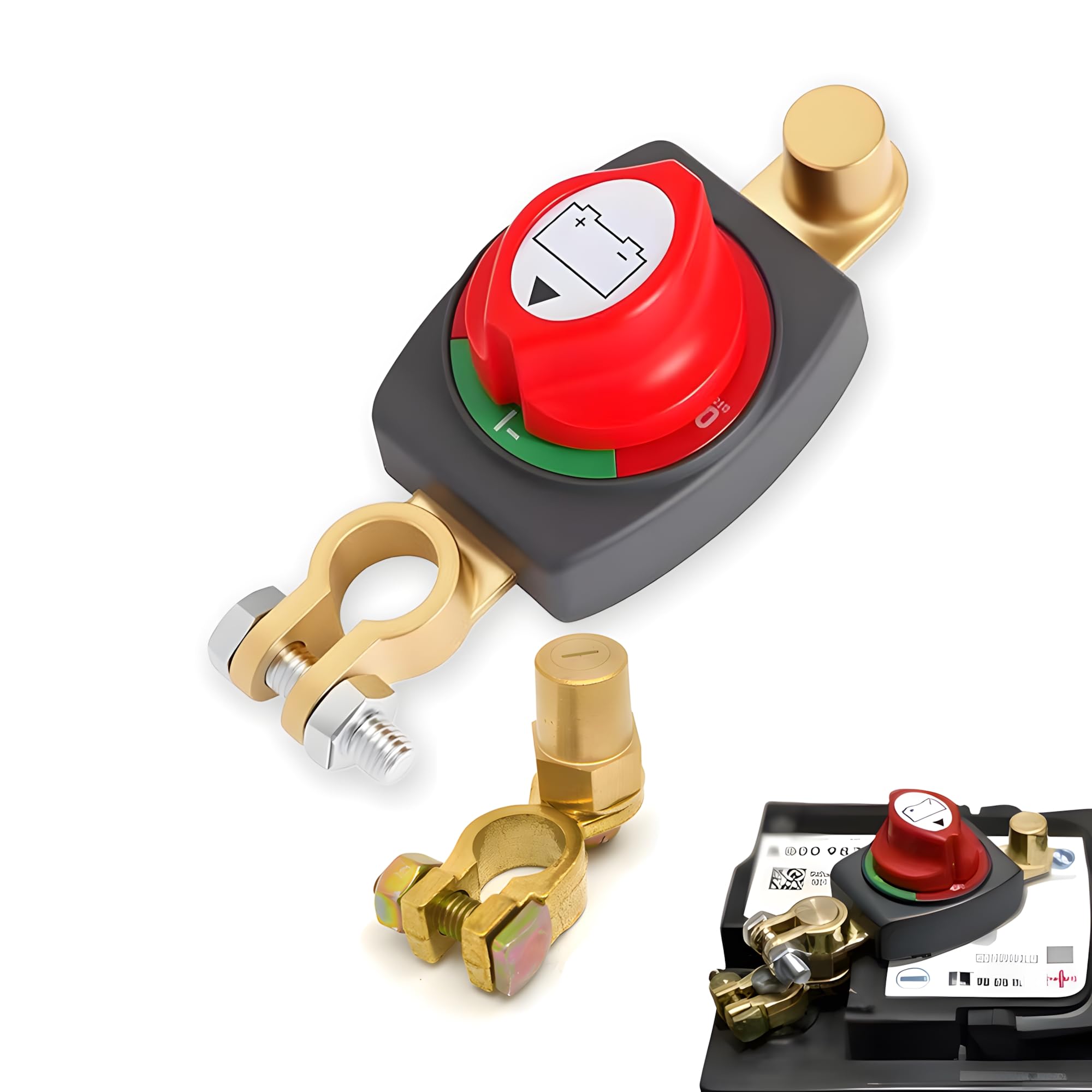 Batterie Trennschalter 12v mit Erhöhte Batteriepole, Batterietrennschalter12v-48v,Batteriehauptschalter,Trennschalter Wasserdicht,für Auto,Motorrad, Marine, Boat,Caravan,Yacht (A) Angebot bei HelloDeals