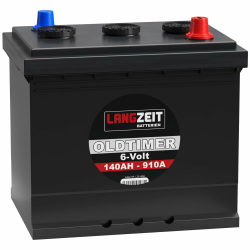 LANGZEIT Oldtimer Batterie 6V 140Ah Autobatterie Starterbatterie 6-Volt gefüllt & geladen einbaufertig Angebot bei HelloDeals