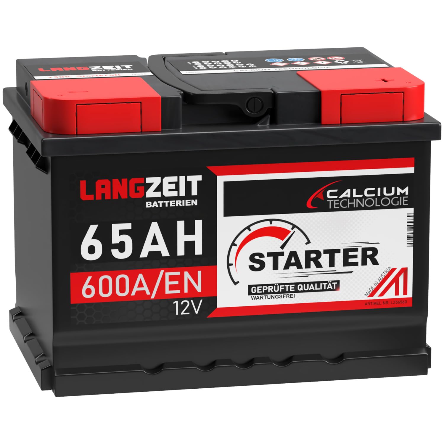 LANGZEIT Autobatterie 12V 65Ah 600A/EN Starterbatterie ersetzt Batterie 60Ah 55Ah 56Ah 58Ah 61Ah 62Ah 63Ah 64Ah Angebot bei HelloDeals