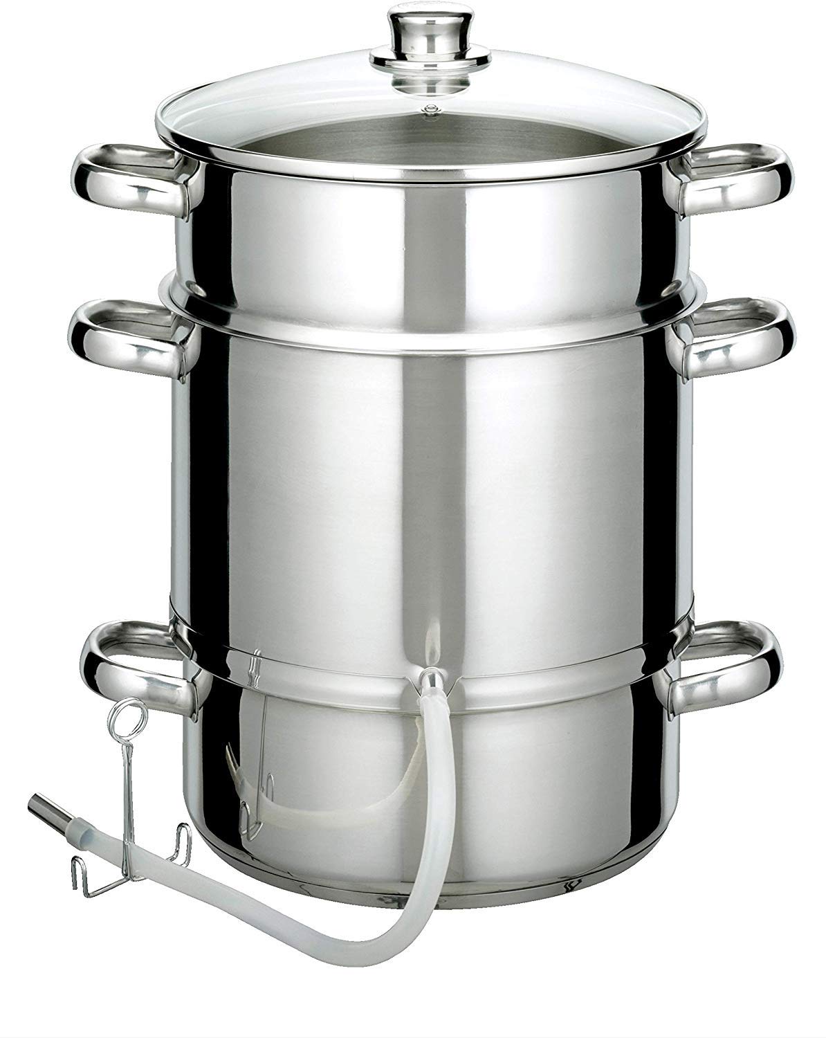 GSW 555975 Edelstahl Entsafter 26cm, Glas, silber Angebot bei HelloDeals