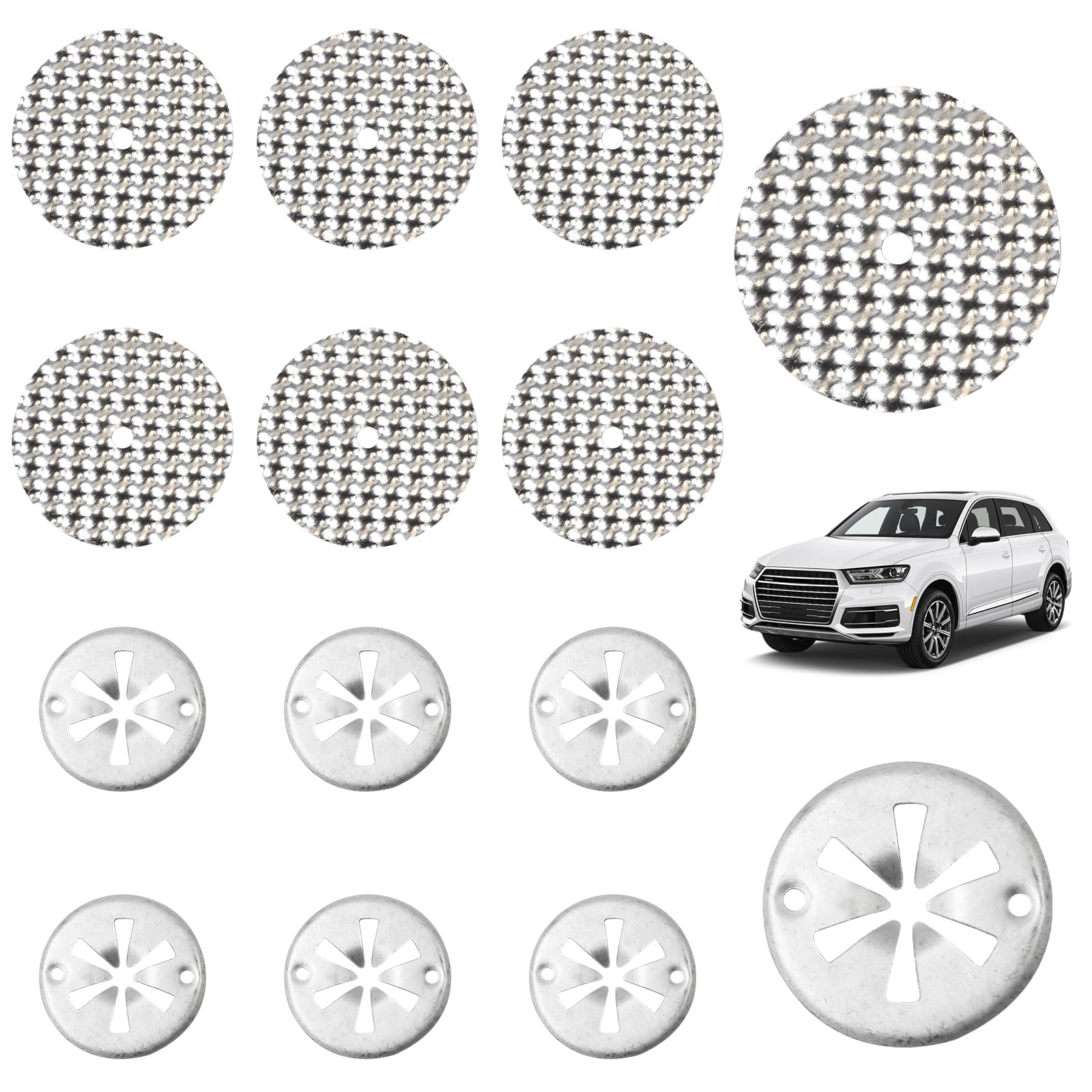 14 Stks Hitzeschild Reparaturblech Set, 7Stks Metall Hitzeschutz Klemmscheibe, Hitzebeständiges Befestigung Hitzeschutzplatte, Auspuff Hitzeschild Clips, Hitzeschild Befestigungselemente für Auto Angebot bei HelloDeals