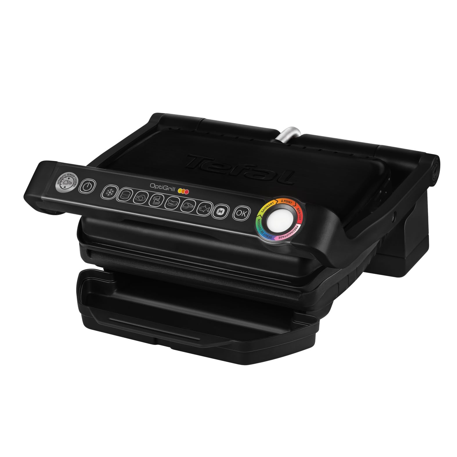 Tefal OptiGrill Kontaktgrill, 6 automatische Programme, Garstufenanzeige, passt Temperatur und Grillzyklus ans Grillgut an, abnehmbare Platten, manueller Modus, Elektrogrill, schwarz, GC705816 Standard Schwarz Angebot bei HelloDeals