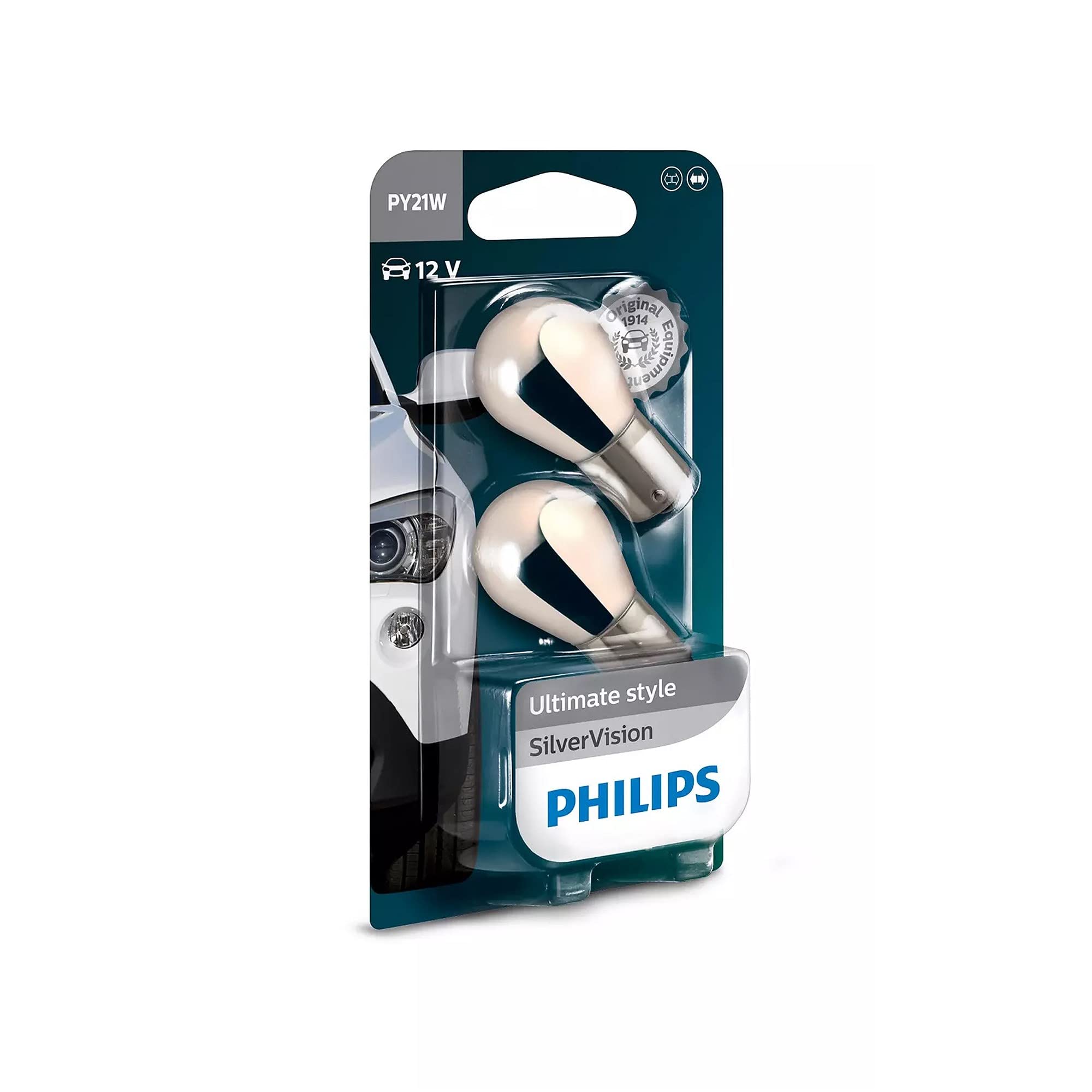 Philips automotive lighting 12496SVB2 Kugellampe PY21W SilverVision Single Angebot bei HelloDeals
