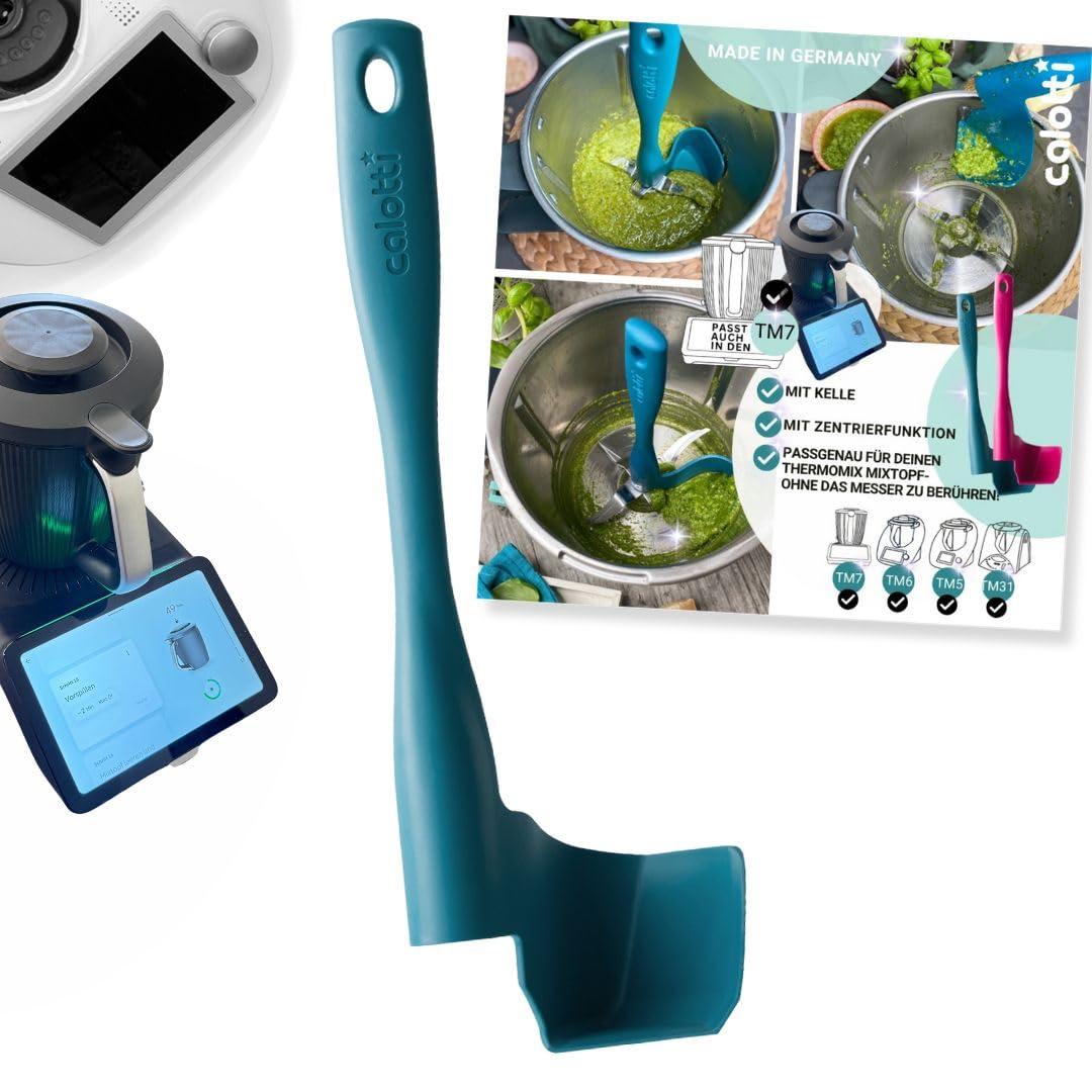 Calotti® Drehkellenspatel für Thermomix® TM5®,TM6®,TM7® und TM31® zum Entnehmen, Schöpfen und Portionieren TM5,TM6,TM7 und TM31 Petrol Angebot bei HelloDeals