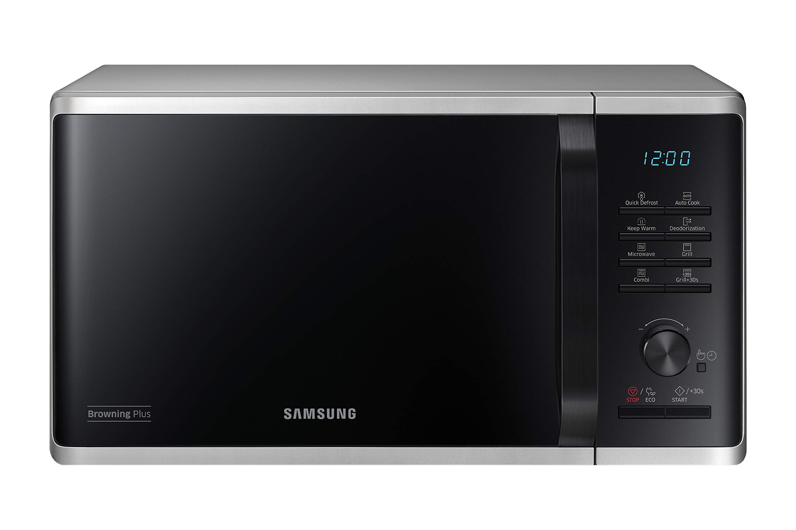 Samsung MG2AK3515AS/EG Mikrowelle mit Grill, 800 W, 23 ℓ Garraum, 48,9 cm Breite, Quick Defrost, 27 Automatikprogramme, Silber 23 L Angebot bei HelloDeals