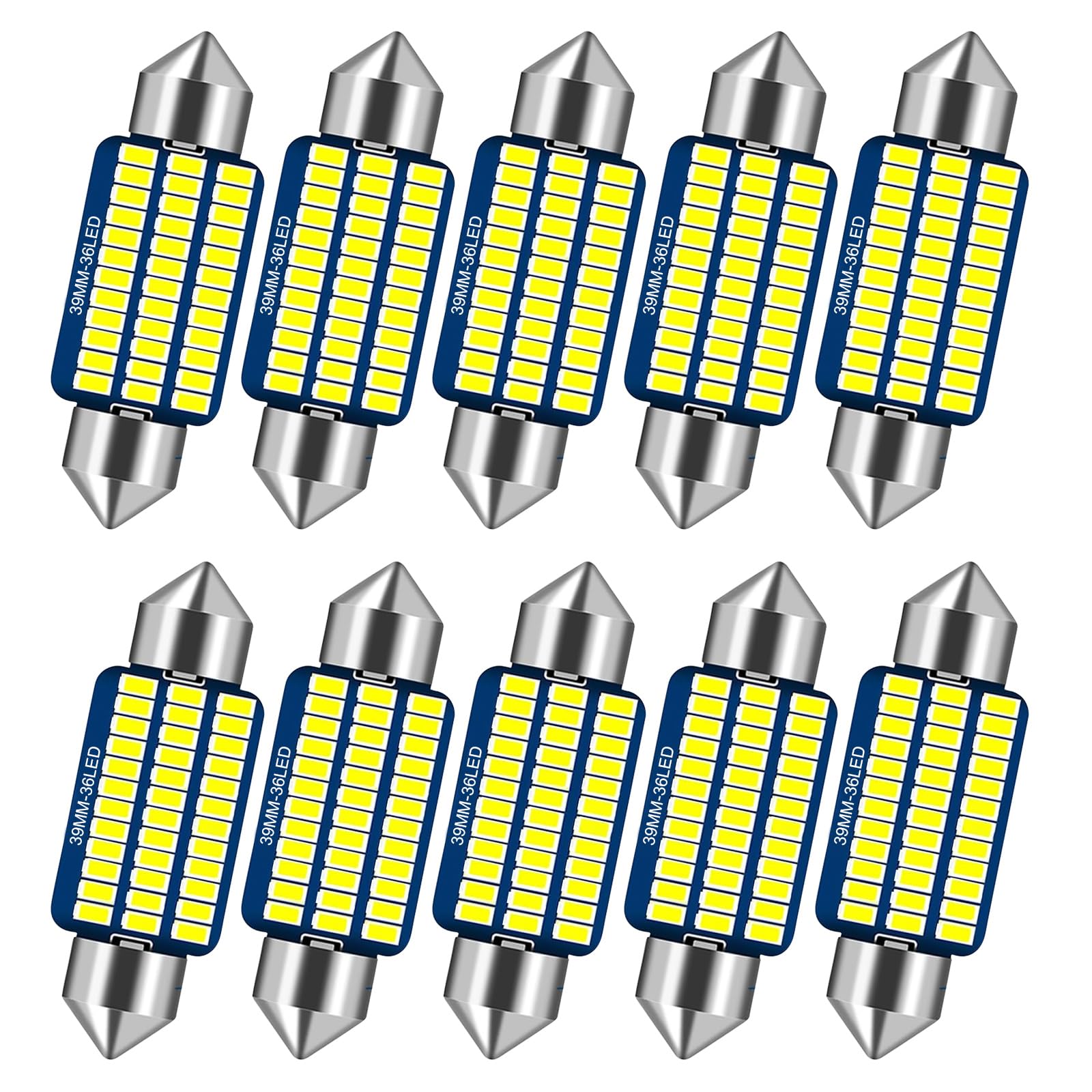NEOVSUNY LED Innenbeleuchtung Auto, 10 Stück 39MM Auto Innen Beleuchtung, 12V Auto-LED-Glühbirne Innenraum, Canbus Fehlerfrei Innenraumbeleuchtung Birne, Auto LED-Lampe Ambientebeleuchtung, Weiß 39MM-10PC Angebot bei HelloDeals