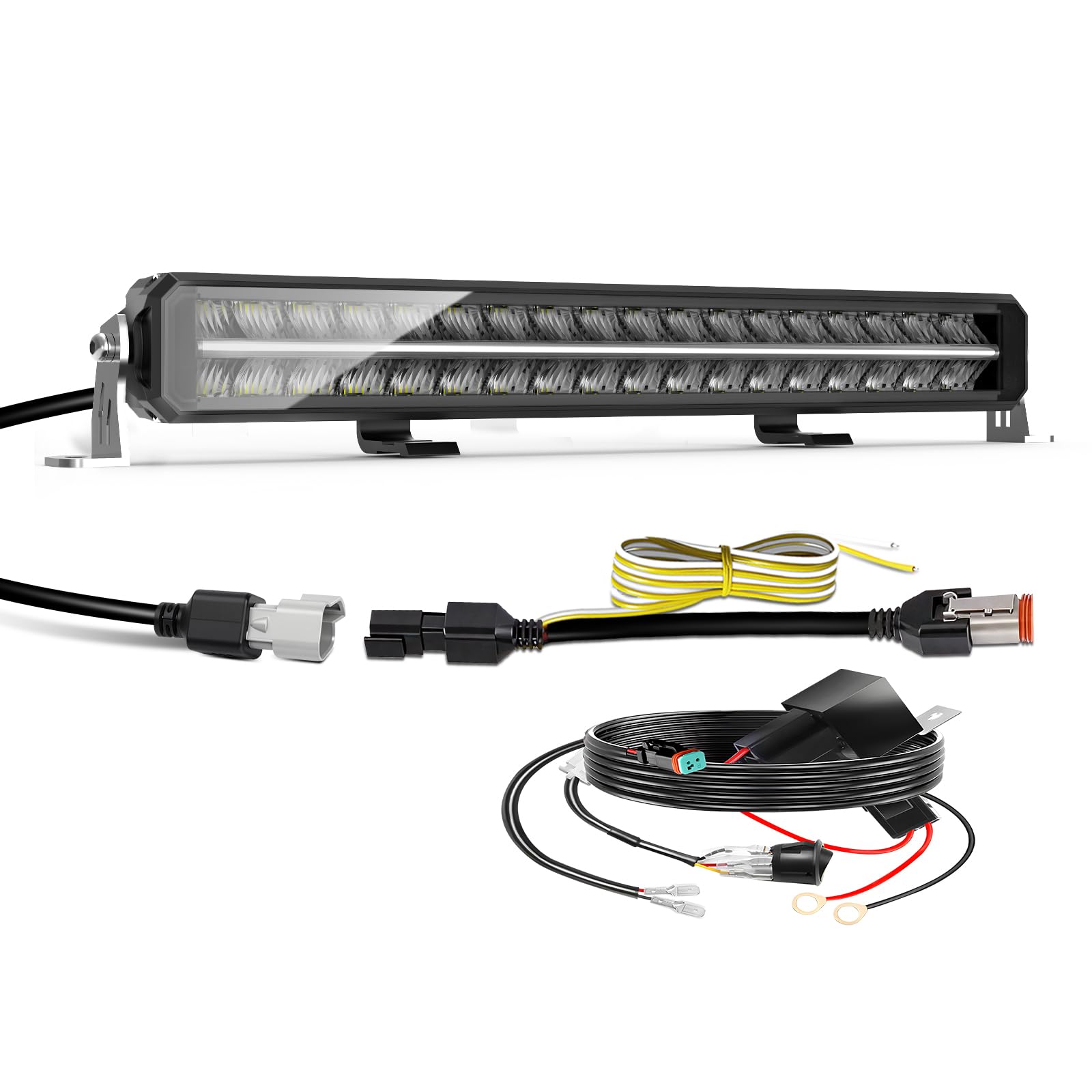 CO LIGHT 21 Zoll Lightbar Auto 120W 24000LM led lichtbalken 12V 24V IP68, 56cm LED Doppelreihen Zusatzscheinwerfer für Offroad, LKW, Buggy, Traktor, und andere Fahrzeuge 21zoll 56cm Angebot bei HelloDeals