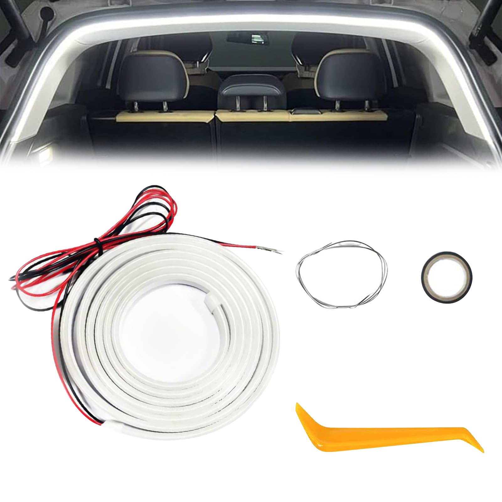 4M Kofferraum Lichtstreifen, Led Auto-Innenraumbeleuchtung, Ambientebeleuchtung Auto, Tail Box Light Strip, Zubehör für Kofferraum-Beleuchtung, Universal Fit, Automatischer Schalter(Weiß) Angebot bei HelloDeals