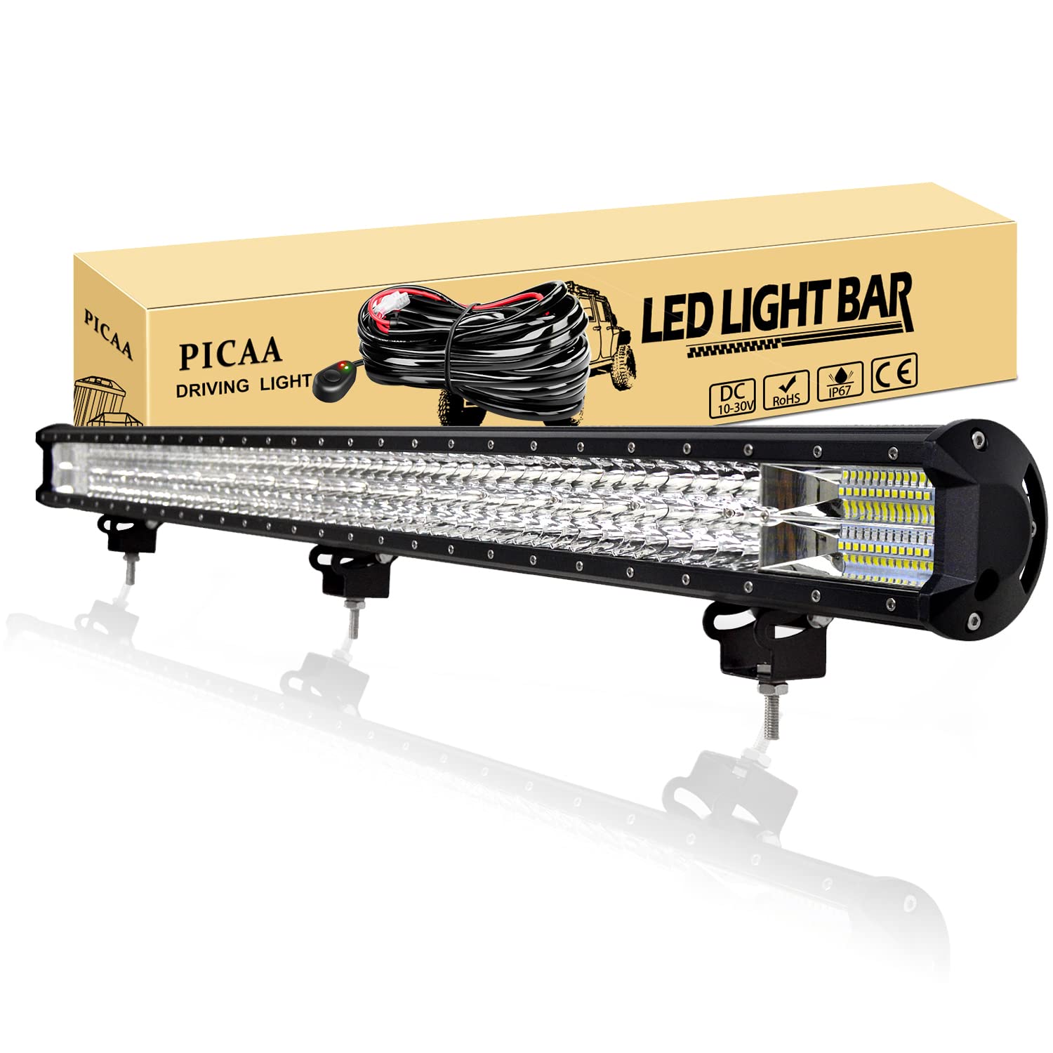 PICAA Led Arbeitsscheinwerfer 45 Zoll 114CM 612W Lichtbalken 12V Mit Kabelbaum Zusatzscheinwerfer Bar Spot Flutlicht Arbeit Licht Bar für SUV Offroad ATV UTV Traktor 4x4 Auto 45 Zoll 612W+Kabelbaum Angebot bei HelloDeals