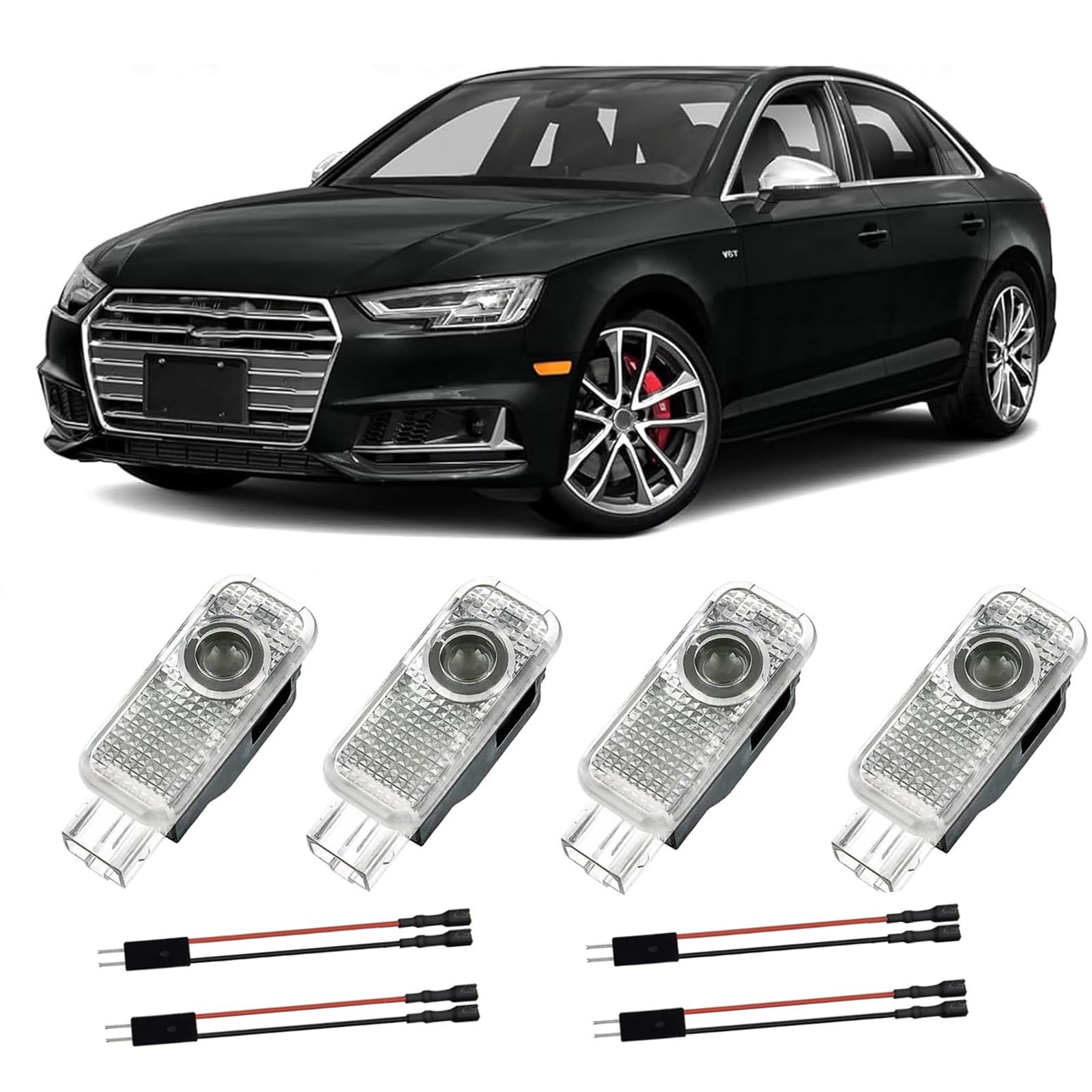 4 Stück Autotür Licht Projektor Logo Audi Türbeleuchtung für A1/A3/A4/A5/A6/A7/A8/Q2/Q3/Q5/Q7/Q8/TT/R8, Türprojektoren Einstiegsbeleuchtung Unterbodenbeleuchtung Auto Zubehör Angebot bei HelloDeals