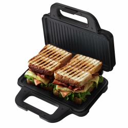 Camry - sandwichmaker und panini grill in einem - 2 in 1 - schwarz sandwichtoaster klein - sandwich- & paninitoaster - schnell toast grill - camping sandwich maker - breakfast maker - 74 cm Zuleitung Angebot bei HelloDeals