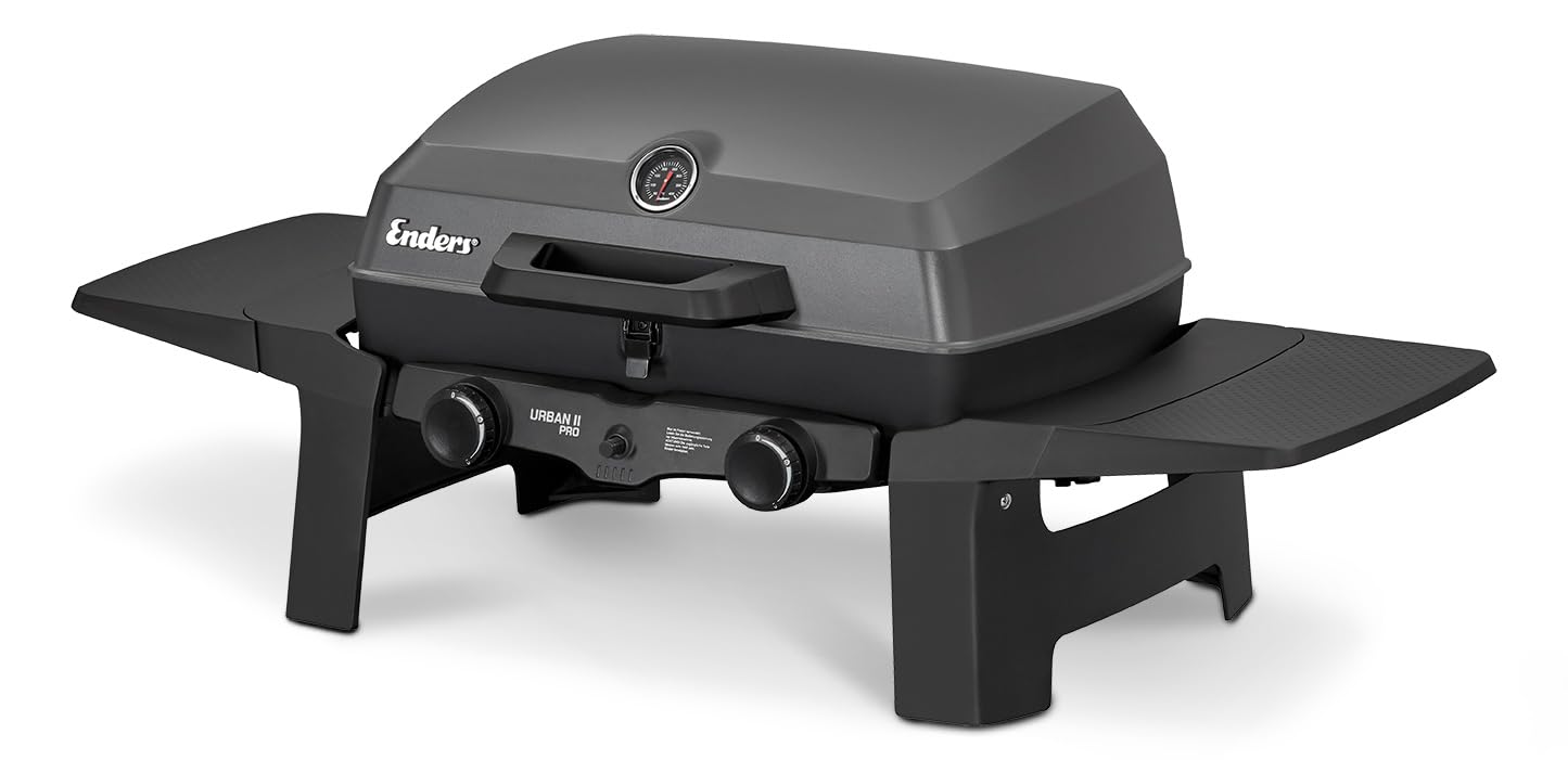 Enders® Gasgrill Urban II Pro, Tischgrill, Grillen-, Kochen- und Backen Funktion, 2 Brenner Edelstahl, mit Grill-Thermometer, Balkon-, Camping-Grill, Aluguss-Gehäuse, Gusseisen-Rost, #2062 URBAN II PRO (2025) Single Angebot bei HelloDeals