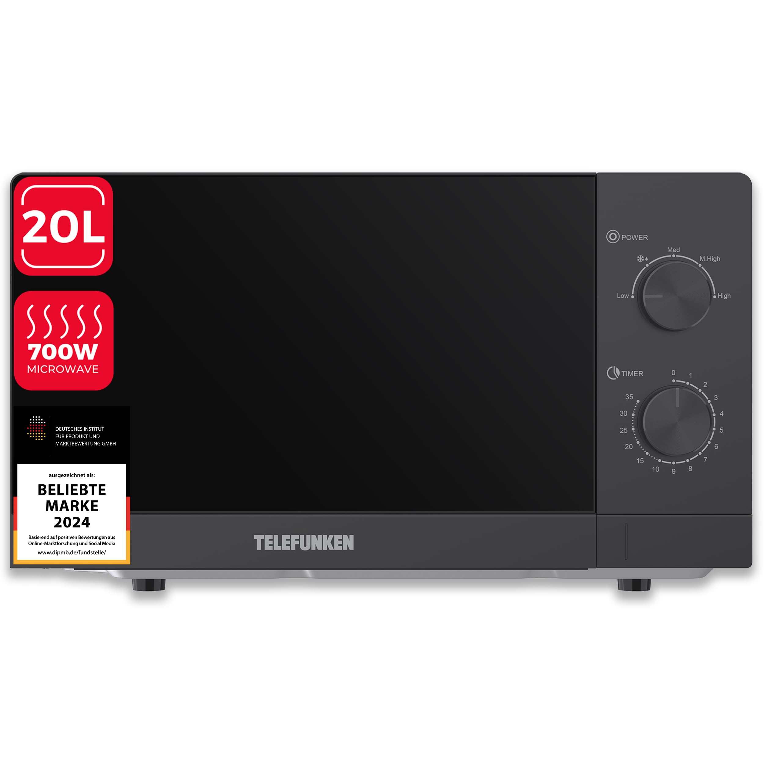 Telefunken Mikrowelle Solo | Mikrowellengerät klein mit 20 Liter Garraum | 700 W Leistung | 5 Leistungsstufen mit Auftaufunktion | kompakte Microwave mit Drehteller | Timer | schwarz | B-MW-20-G-B Angebot bei HelloDeals