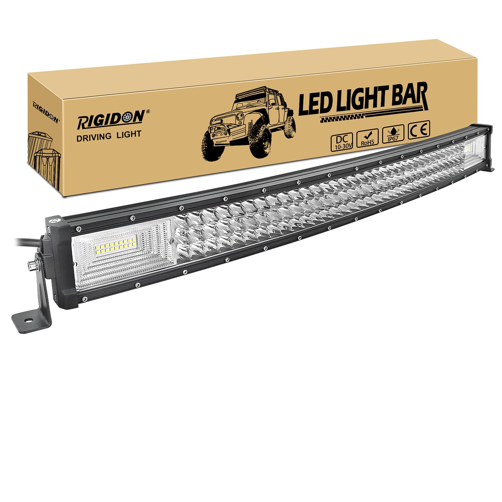 RIGIDON 32 Zoll 80 cm 405W außen alu gebogene led lichtleiste, 12V 24V Wasserdicht warmweiß offroad beleuchtung für Auto SUV Offroad ATV LKW Traktor Fahrzeuge 4x4, Slim led nebelscheinwerfer 6000K 32 Zoll 405W Angebot bei HelloDeals