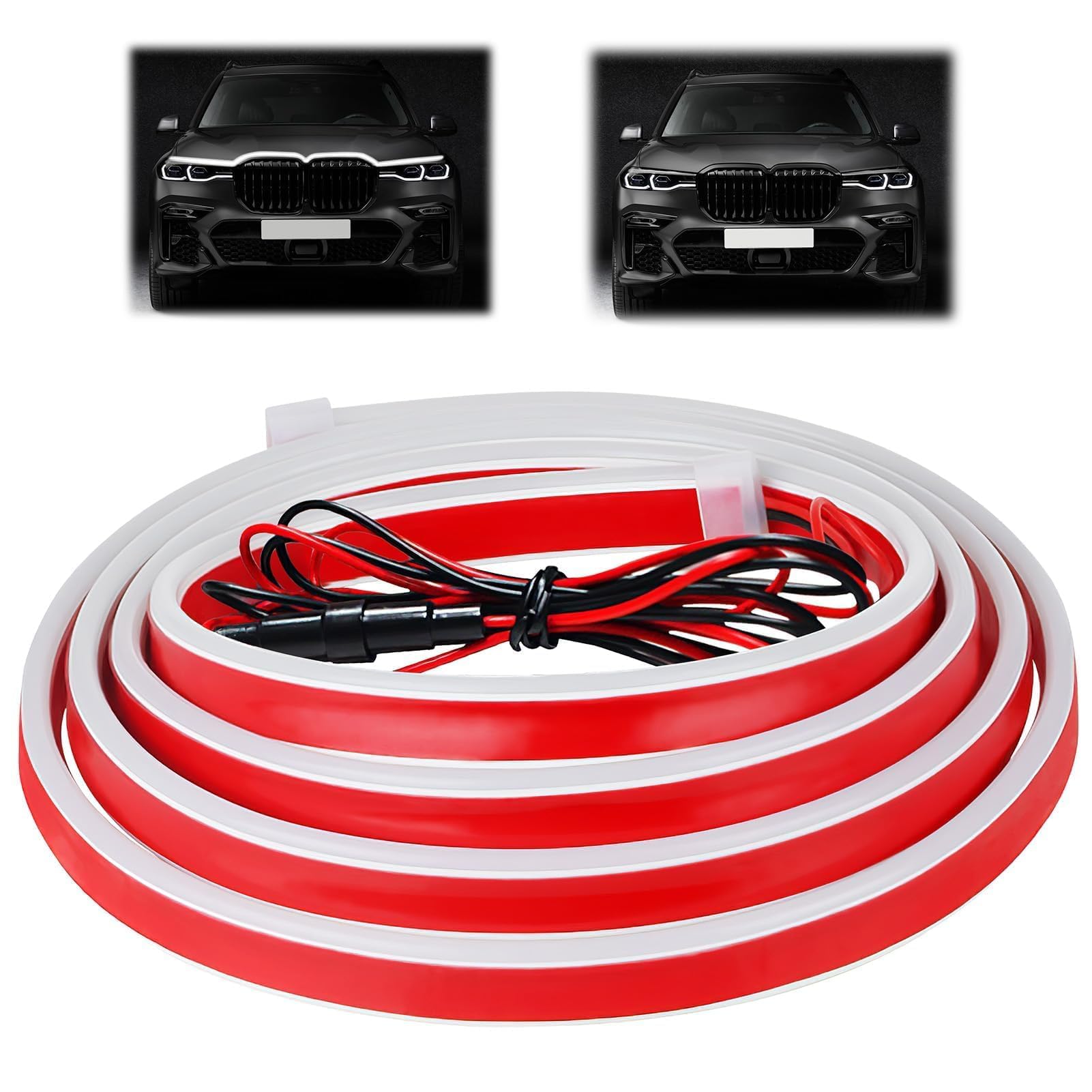 LANAFAY LED Tagfahrlicht 160cm, LED Tagfahrlicht 10-16V, Car Hood Light Strip Flexible Waterproof, Decorative Light Bar, LED Strip Auto für Autos, SUVs, LKWs Angebot bei HelloDeals