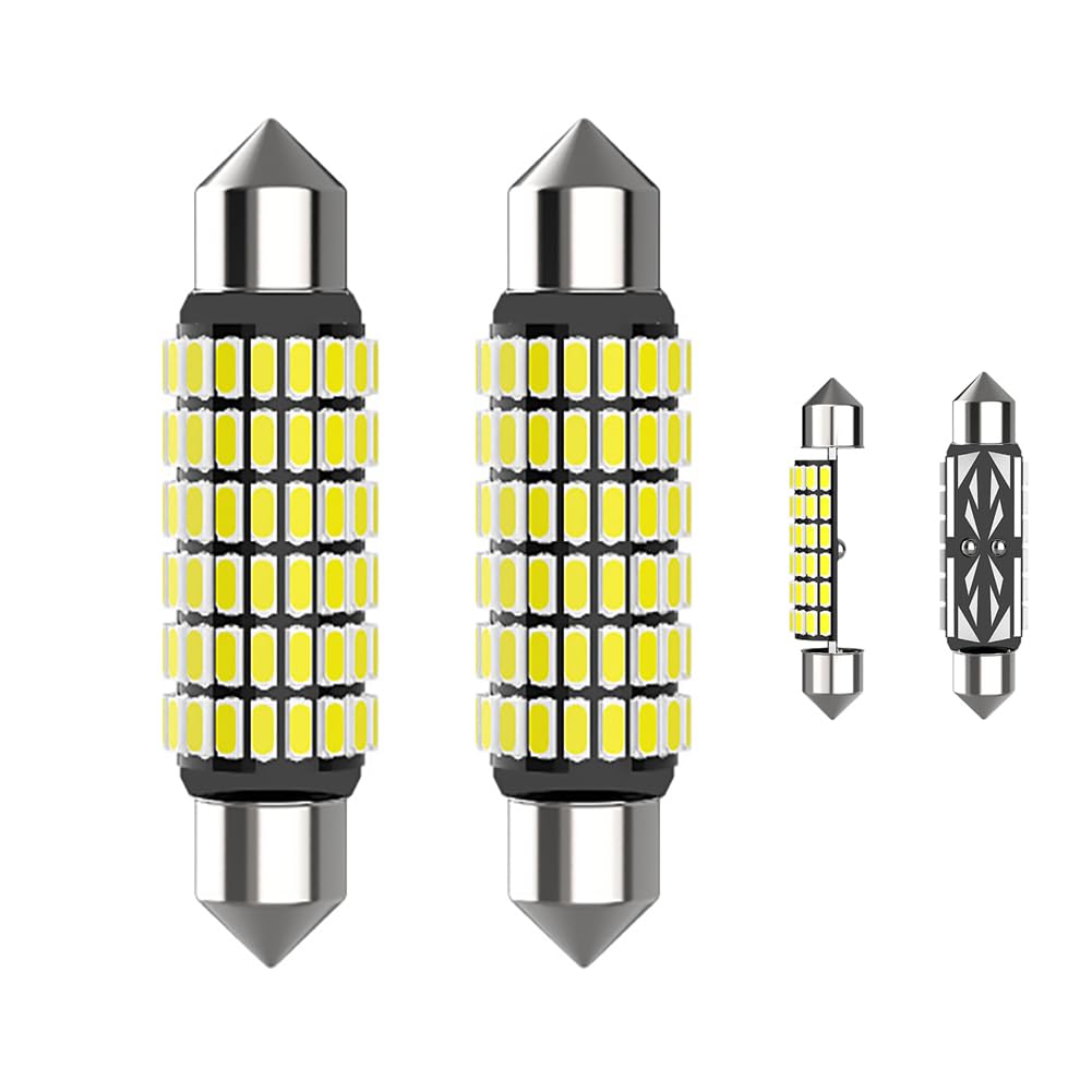 NEOVSUNY 41MM Soffitte Auto-Innenraumleuchten 3014 54SMD 6500K Weiß Gleichstrom 12V 3W Auto LED Innenraumbeleuchtung Glühbirne 2 Stück 41-54SMD Angebot bei HelloDeals