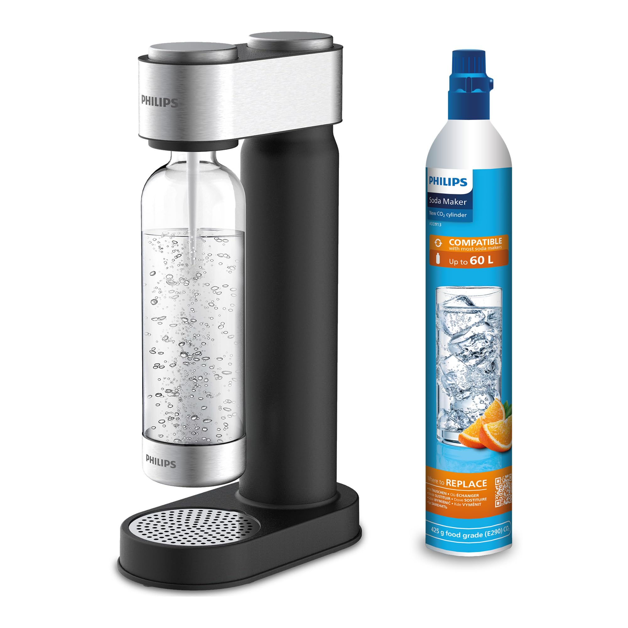 Philips Water ADD4902BK/10 GoZero Wassersprudler, plastik, 1 Liter, Schwarz Schwarz 1 Flasche Angebot bei HelloDeals