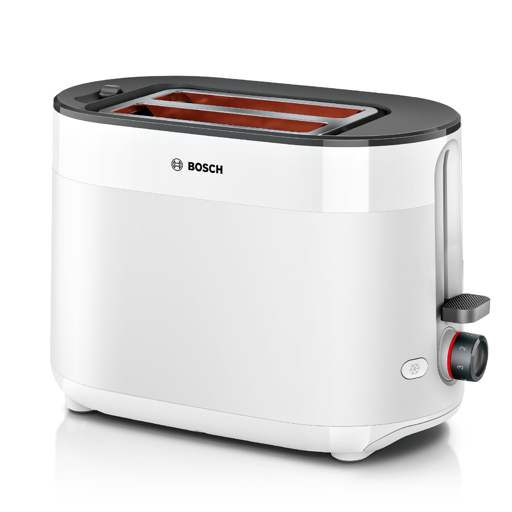 Bosch Kompakt Toaster MyMoment TAT2M121, integrierter Brötchenaufsatz, mit Auftaufunktion, mit Abschaltautomatik, Liftfunktion, Brotzentrierung, perfekt für 2 Scheiben, 800 Watt, Weiß matt Angebot bei HelloDeals
