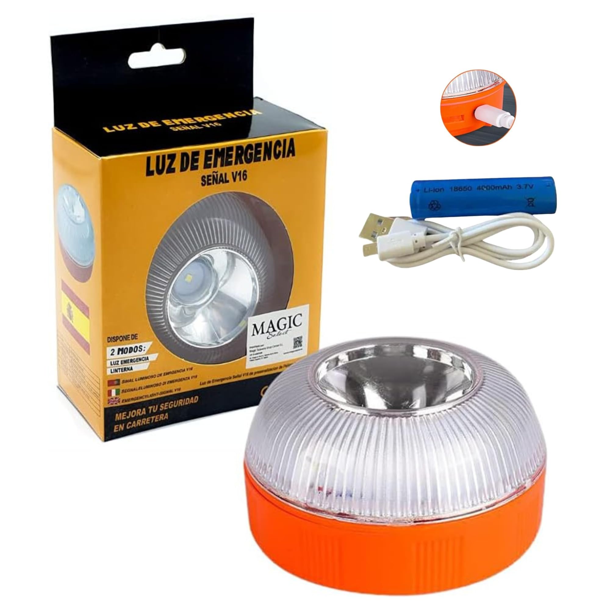 MAGIC SELECT Genehmigte Notruf V16, Autorisiert von DGT für die Signalgebung in Straßensituationen für Auto und Motorrad. Magnetisierte Laterne für Fahrzeuge. Angebot bei HelloDeals